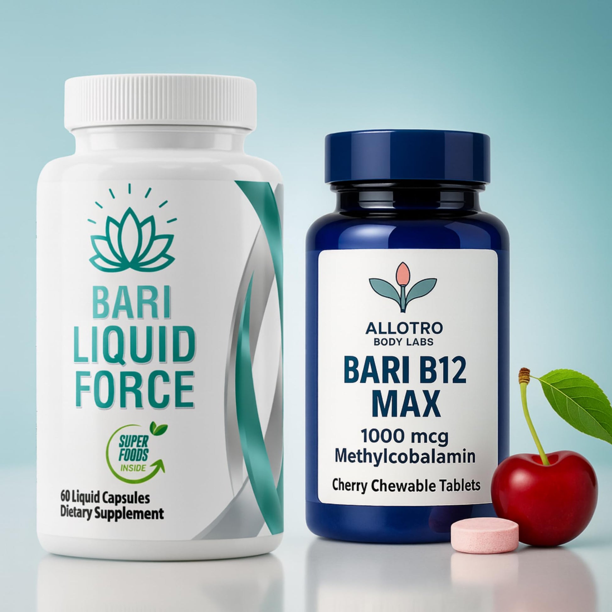 Bariatric Multivitamin and B12 Max Combo Pack | Liquid Filled Multivitamin with Antioxidants, Iron & Sublingual Methylcobalamin B12 for Post Bariatric Surgery, Gastric Sleeve, Bypass, SADI & Lap Band Allotro LabsAu supplements