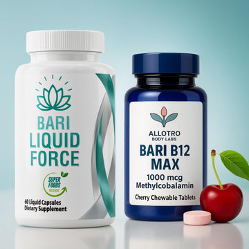 Bariatric Multivitamin and B12 Max Combo Pack | Liquid Filled Multivitamin with Antioxidants, Iron & Sublingual Methylcobalamin B12 for Post Bariatric Surgery, Gastric Sleeve, Bypass, SADI & Lap Band Allotro LabsAu supplements