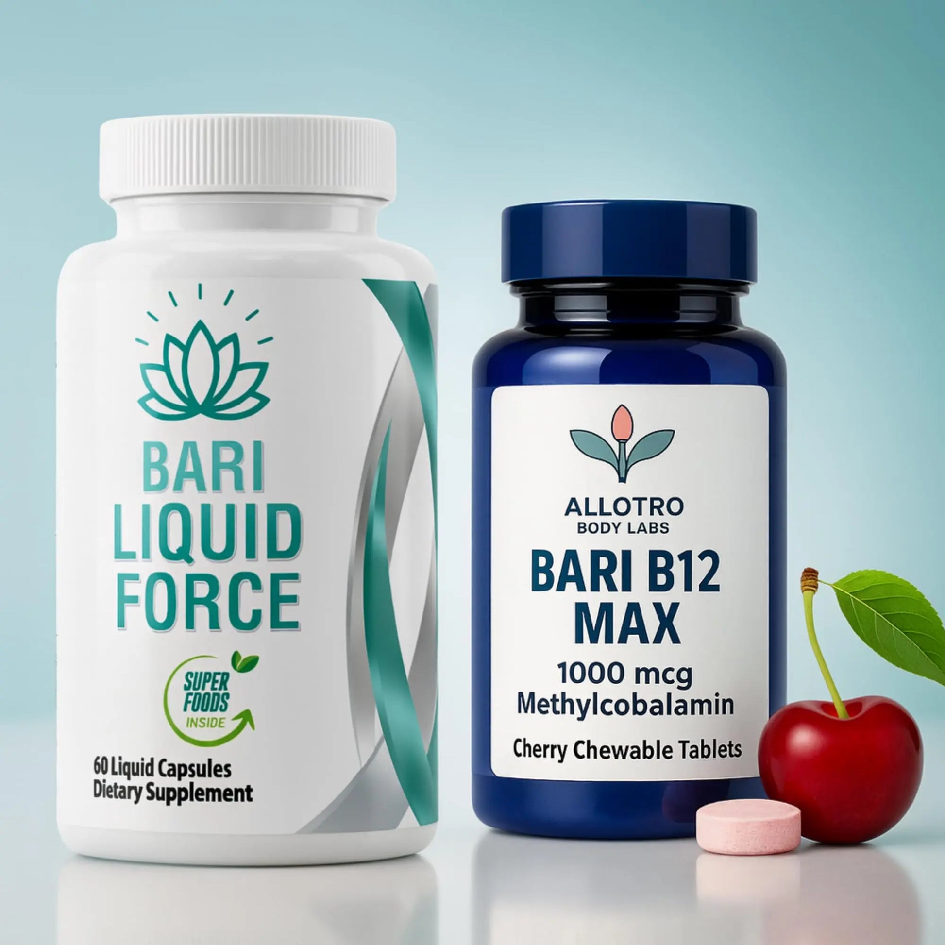 Bariatric Multivitamin and B12 Max Combo Pack | Liquid Filled Multivitamin with Antioxidants, Iron & Sublingual Methylcobalamin B12 for Post Bariatric Surgery, Gastric Sleeve, Bypass, SADI & Lap Band Allotro LabsAu supplements