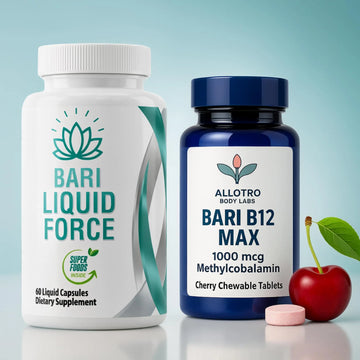 Bariatric Multivitamin and B12 Max Combo Pack | Liquid Filled Multivitamin with Antioxidants, Iron & Sublingual Methylcobalamin B12 for Post Bariatric Surgery, Gastric Sleeve, Bypass, SADI & Lap Band Allotro LabsAu supplements
