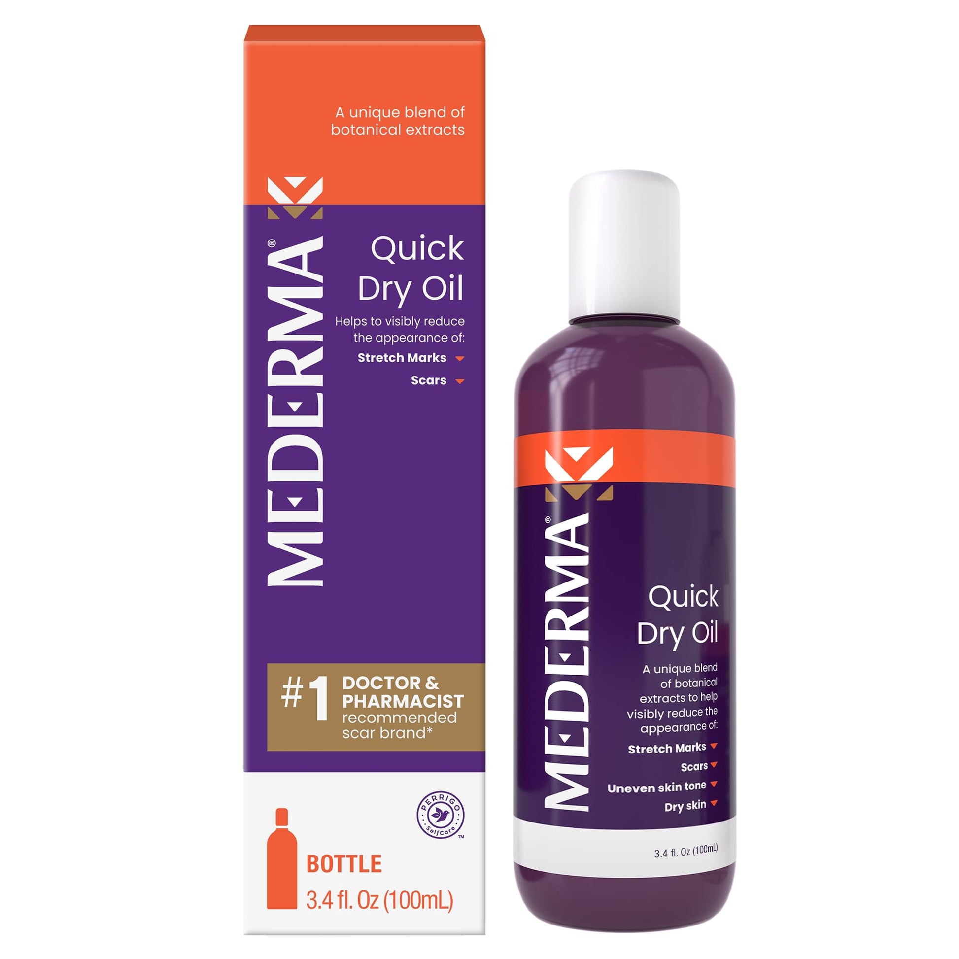 Mederma Quick Dry Oil, Scar and Stretch Mark Treatment, Helps to Improve the Appearance with Natural Botanical Extracts, Paraben Free, Fast-Absorbing, 3.4oz (100ml) MedermaAu supplements