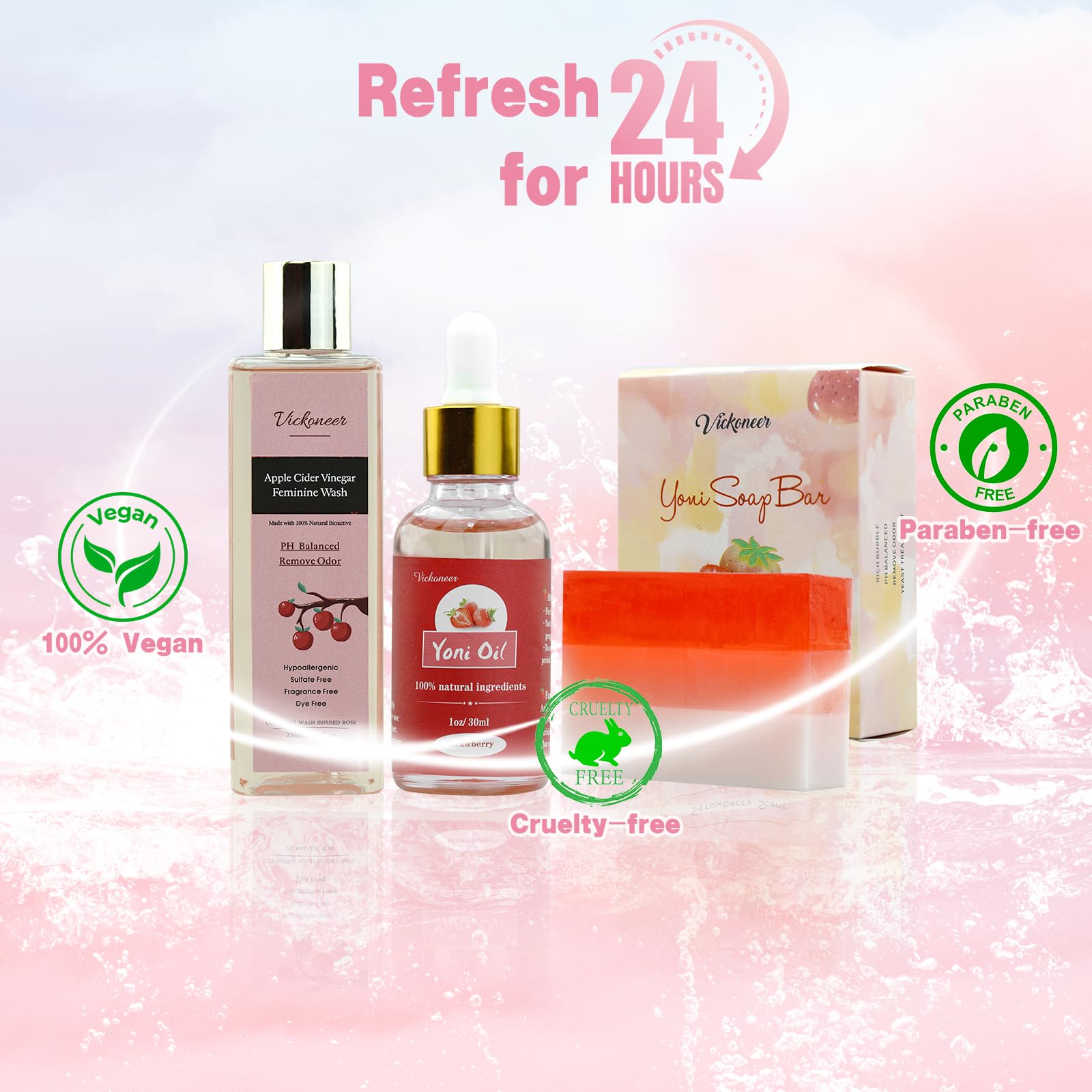 3 Pack Feminine Wash Yoni Bar Yoni Oil Set for Women, Yoni Wash for Balance Vagina PH Wetness tovaginshAu supplements