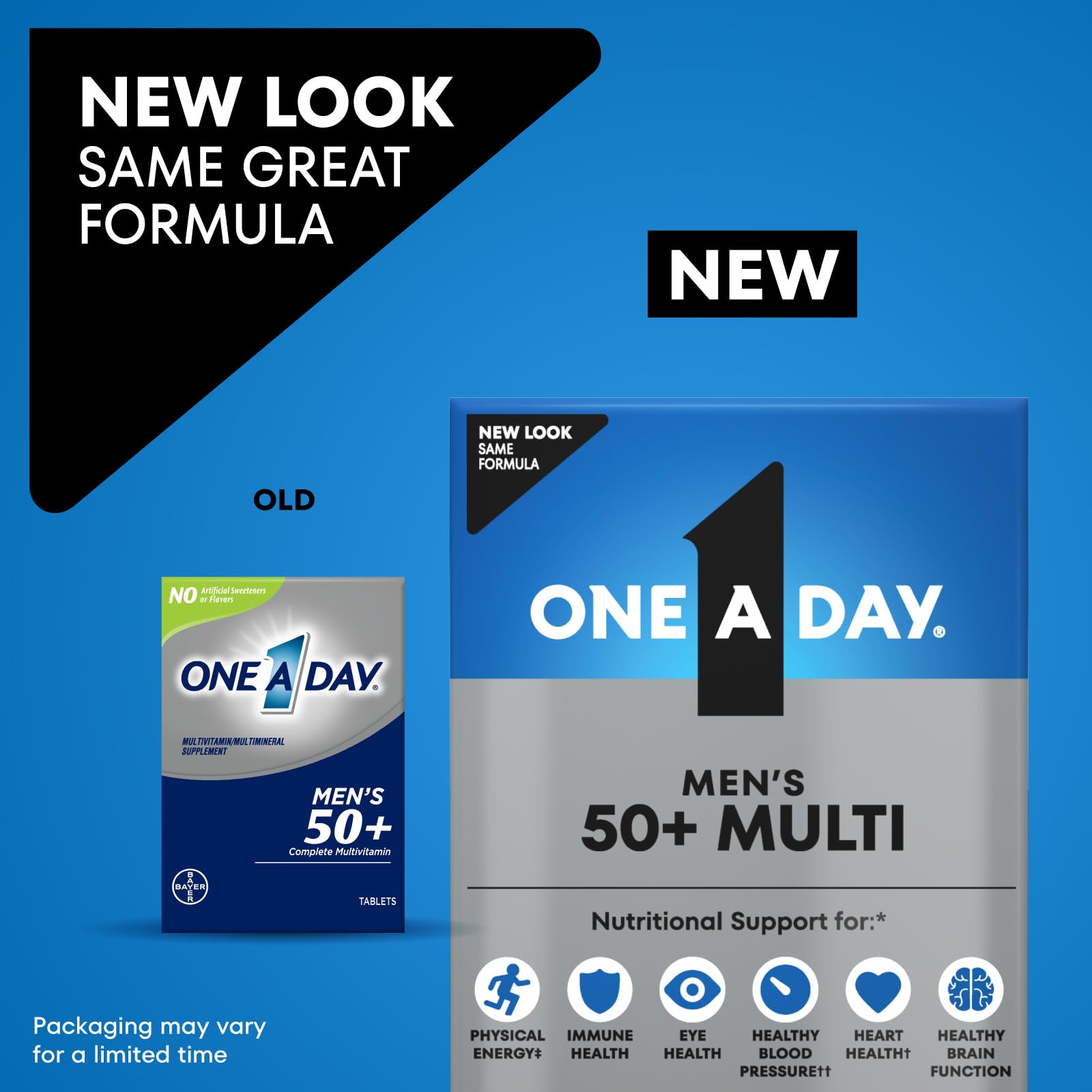 One A Day Men’s 50+ Multivitamins, Supplement with A, C, D, E and Zinc for Immune Health*, Calcium & More, 100 Tablets ONE A DAYAu supplements