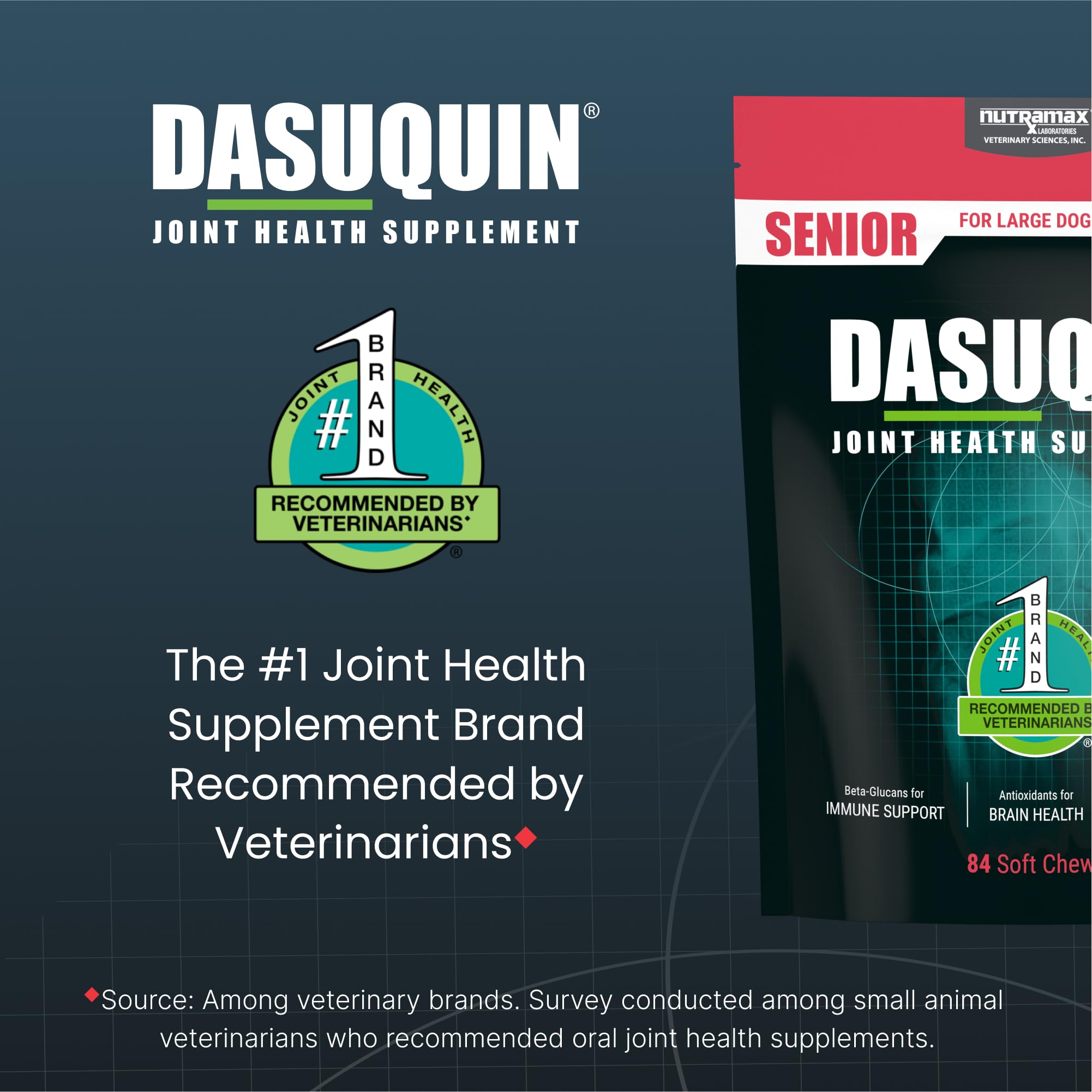 Nutramax Dasuquin Joint Health Supplement for Large Senior Dogs – for Immune Support, Skin & Coat Health, and Brain Health, 84 Soft Chews Nutramax LaboratoriesAu supplements