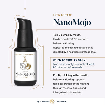 Quicksilver Scientific NanoMojo - Male-Specific Endurance Elixir & Energy Boost Support - 19 Herbs Including Epimedium for Men, Rhodiola Extract, Herbal Ginseng, and Adaptogenic Herbs (1.7oz / 50ml) Quicksilver ScientificUS supplements