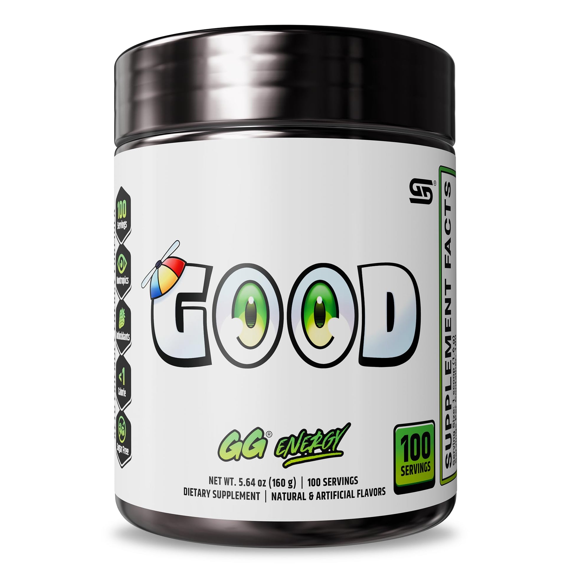 Gamer Supps GG Energy - Good by SMii7Y (100 Servings) - Keto Friendly Gaming Energy and Nootropic Blend, Sugar Free + Organic Caffeine + Vitamins + Immune Support, Powder Drink Gamer SuppsAu supplements