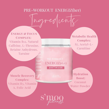 S'moo ENERGIZ(her) Pre Workout Supplement - Preworkout Energy Powder - 30 Servings S'mooUS supplements