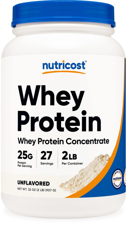 Nutricost Whey Protein Concentrate (Unflavored) 2LBS - Gluten Free & Non-GMO NutricostUS supplements