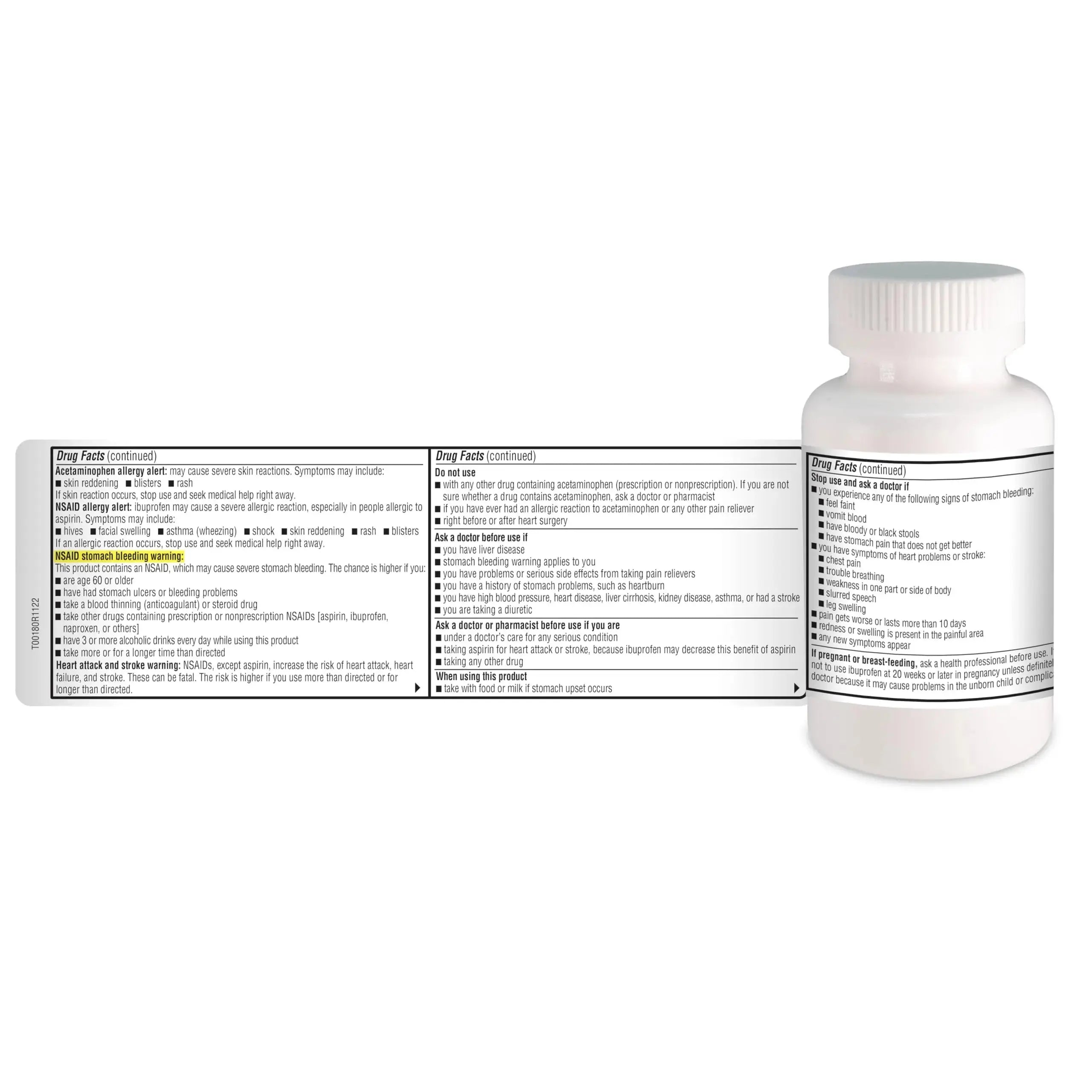 A+Health Dual Action Acetaminophen 250 mg and Ibuprofen (NSAID) 125mg Pain Reliever Caplets, 216 Count, 2 Medicines in 1 Caplet, Up to 8 Hours of Pain Relief A+HealthAu supplements
