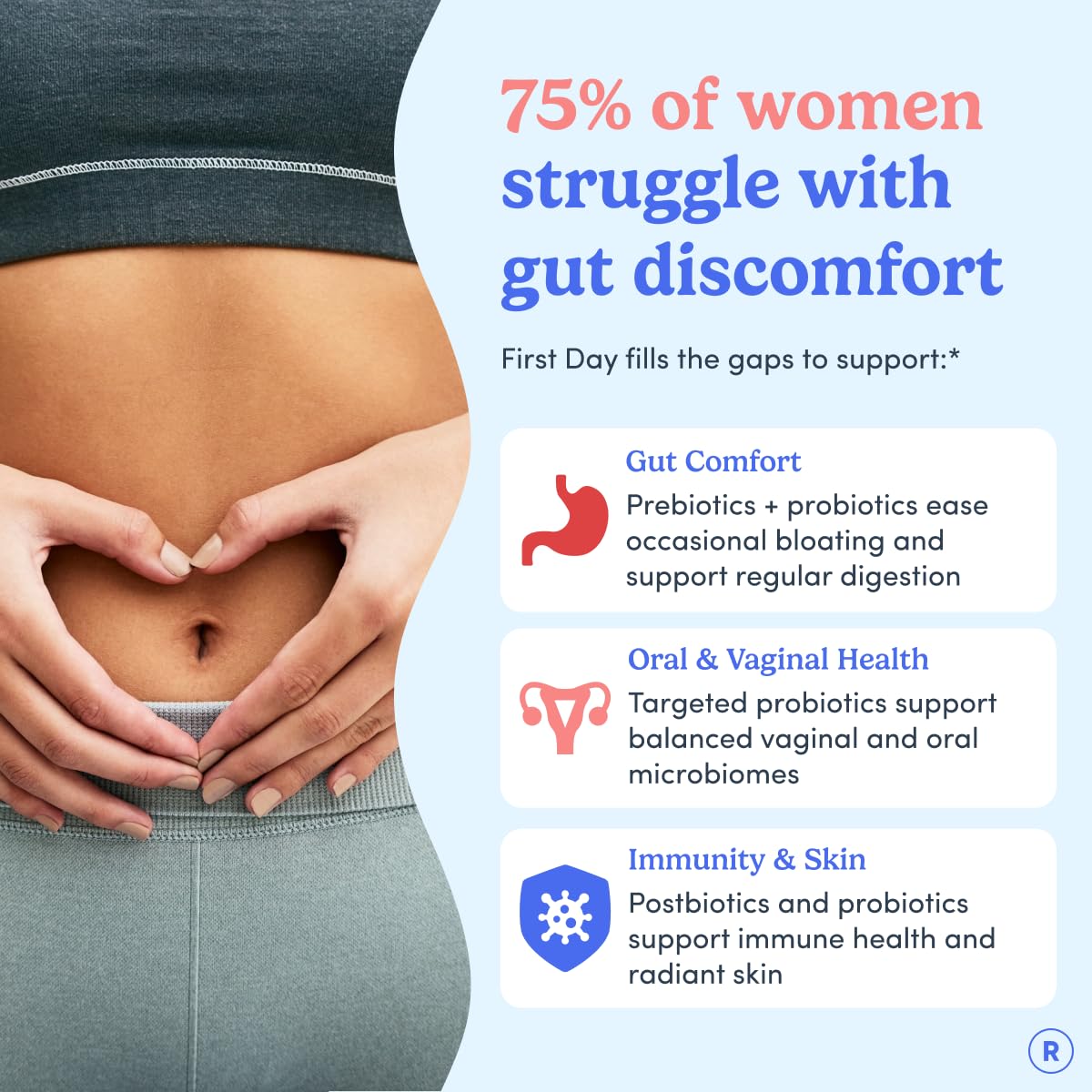 FIRST DAY Womens 3-in-1 Probiotic Gummies – Prebiotic + Probiotic + Postbiotic Supplement – Supports Digestive & Oral Health, Immune Function & Energy Levels – 30-Day Supply FIRST DAYAu supplements