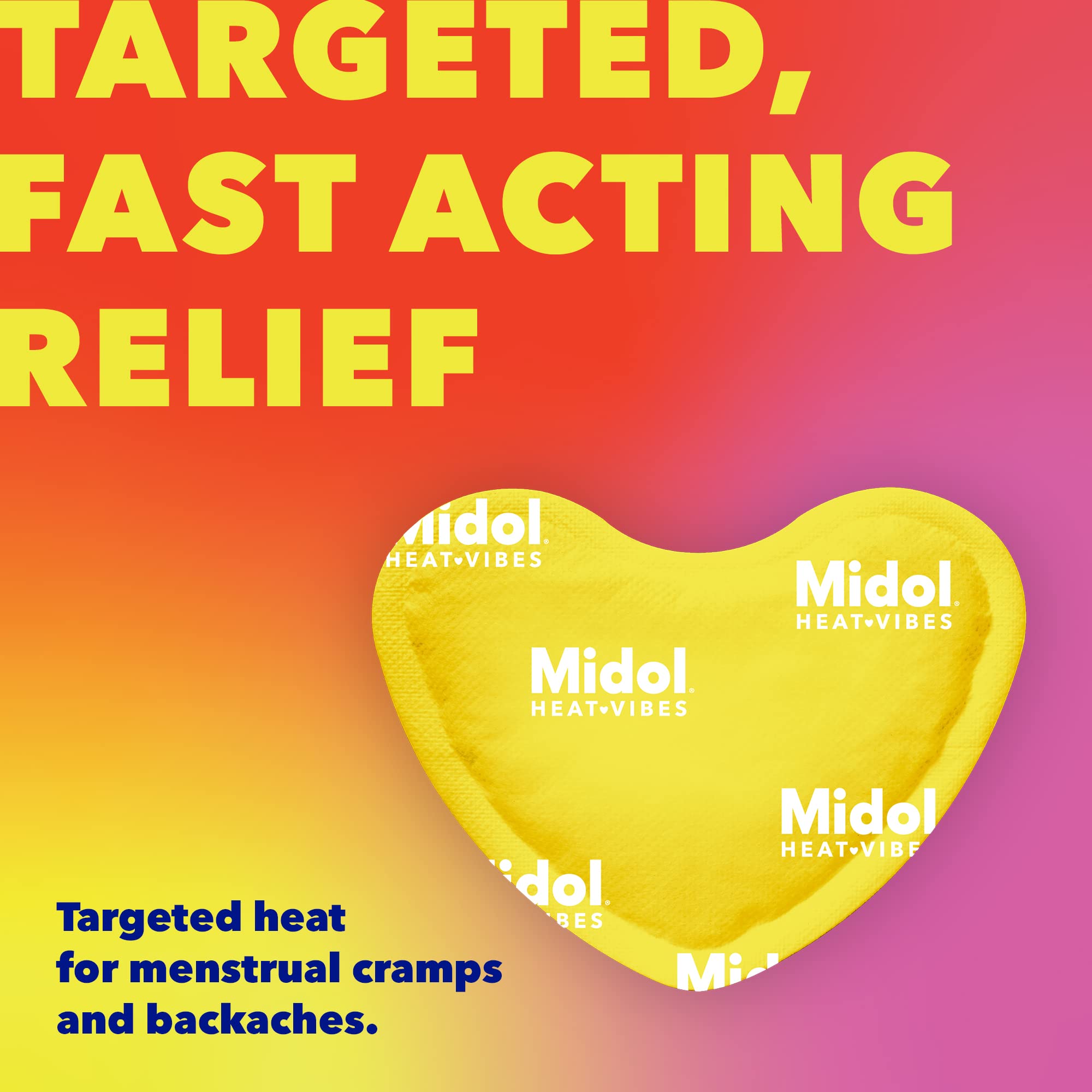 Midol Heat Vibes Menstrual Pain Relief Heat Patches - 6 Count Pack for Period Cramps and Backache MidolAu supplements