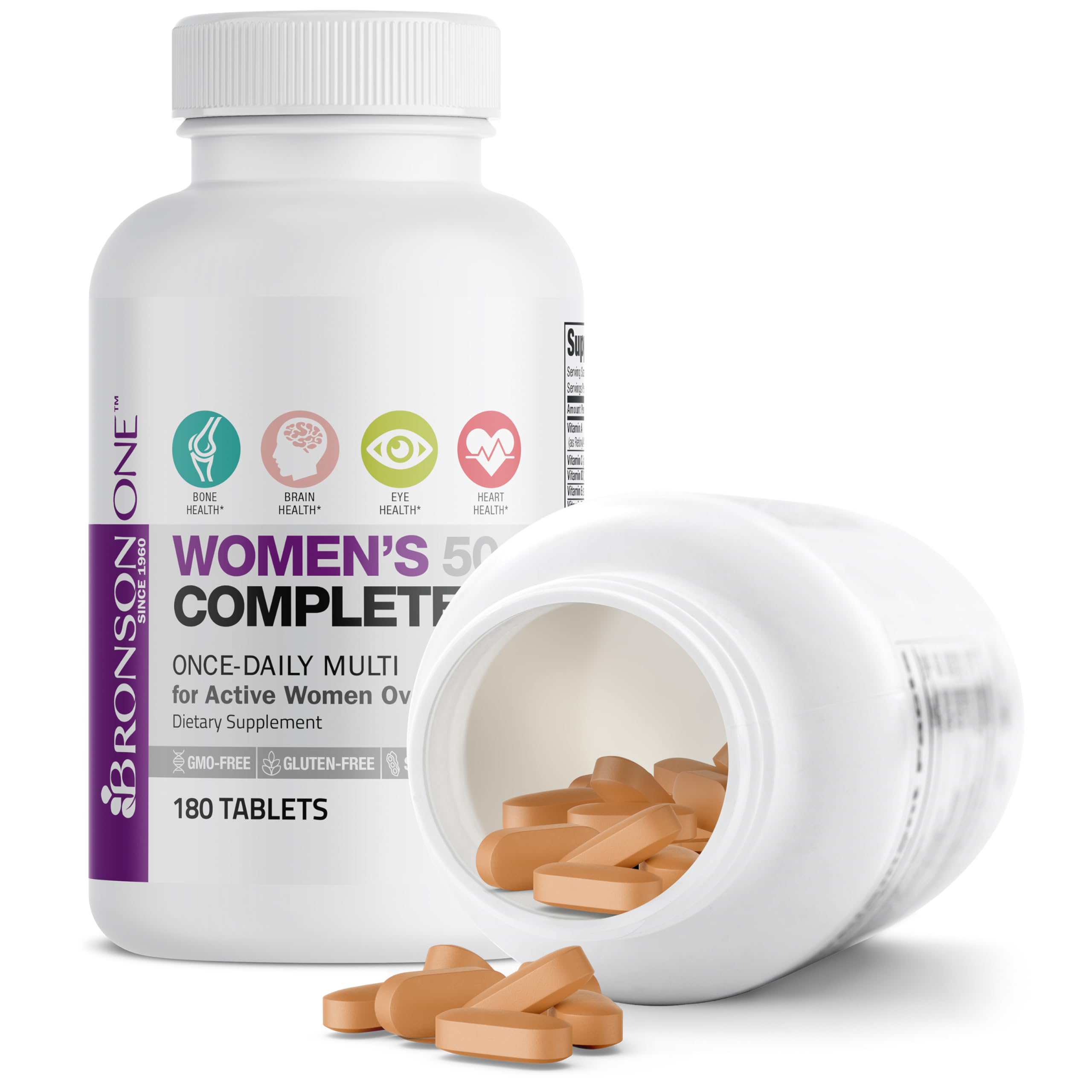 Bronson ONE Daily Women’s 50+ Complete Multivitamin Multimineral, 180 Tablets BronsonAu supplements