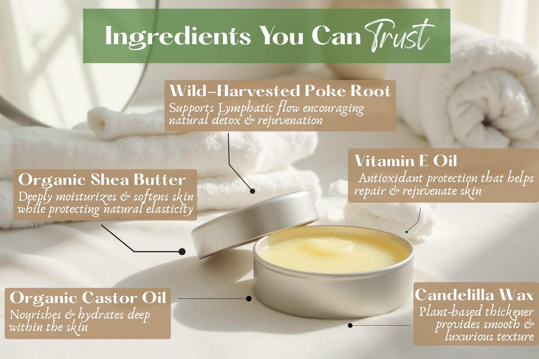 Organic Poke Root Castor Oil Salve | Vegan Lymphatic Support | Enriched with Essential Oils | Cysts, Boils, Fibroids, Swollen Lymph Nodes, Breast & Joint (1oz, Lilac) Living FarmsAu supplements