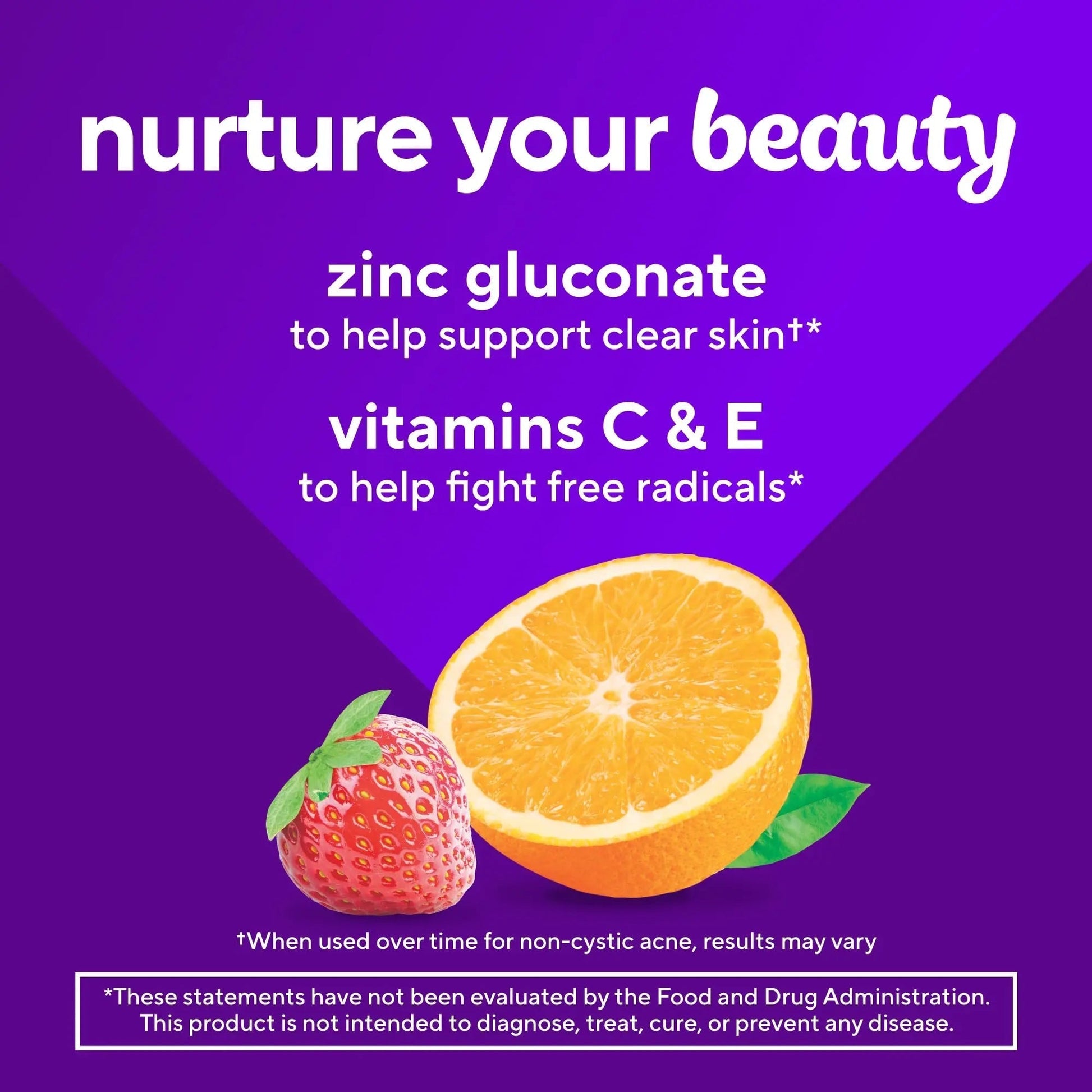 vitafusion Daily Complexion Care (1), Beauty Supplement Helps Support Clear Skin (1) (2) with Zinc Gluconate, Plus Vitamins E & C VitafusionAu supplements
