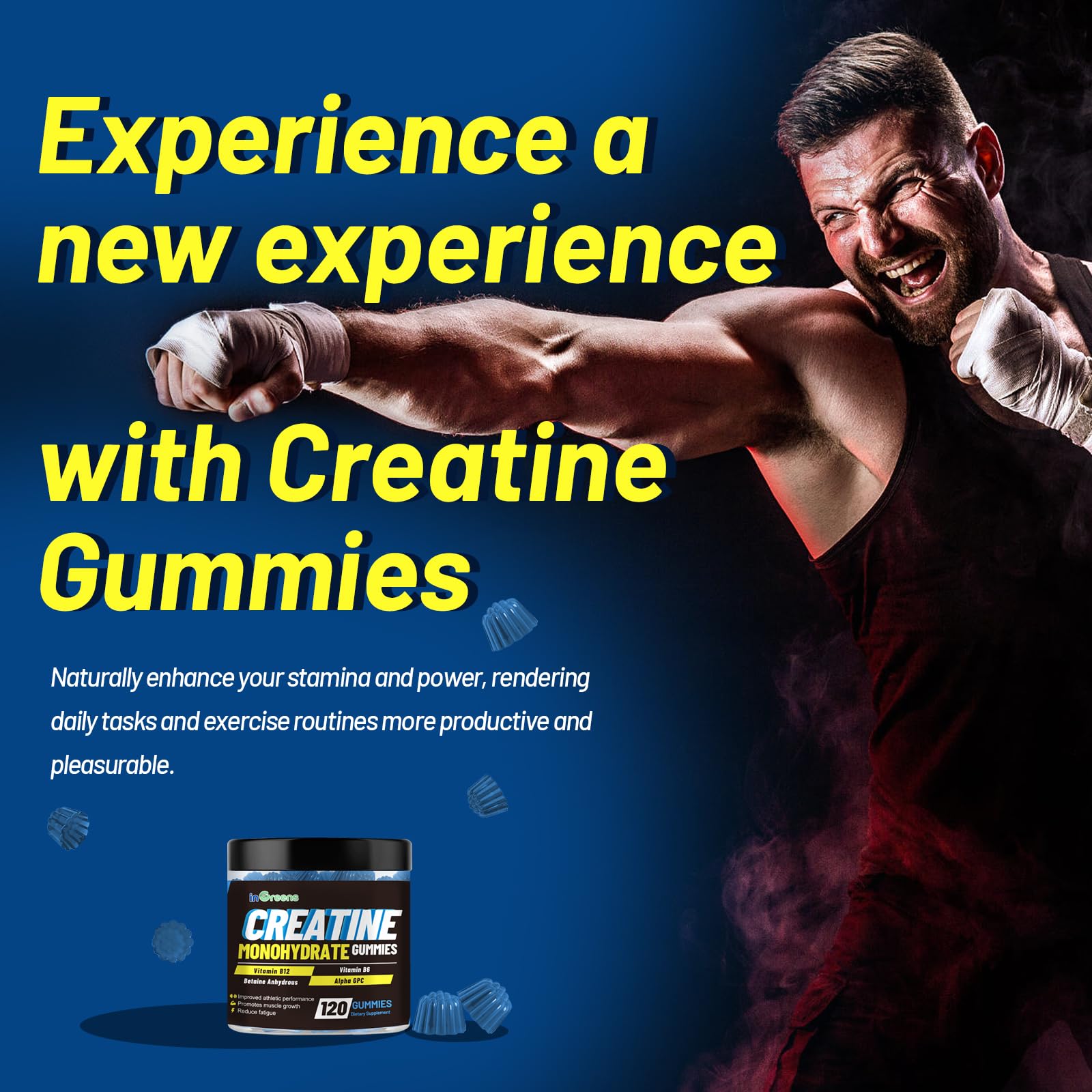 inGreens Creatine Monohydrate Gummies 6g for Men & Women 120 Count inGreensAu supplements