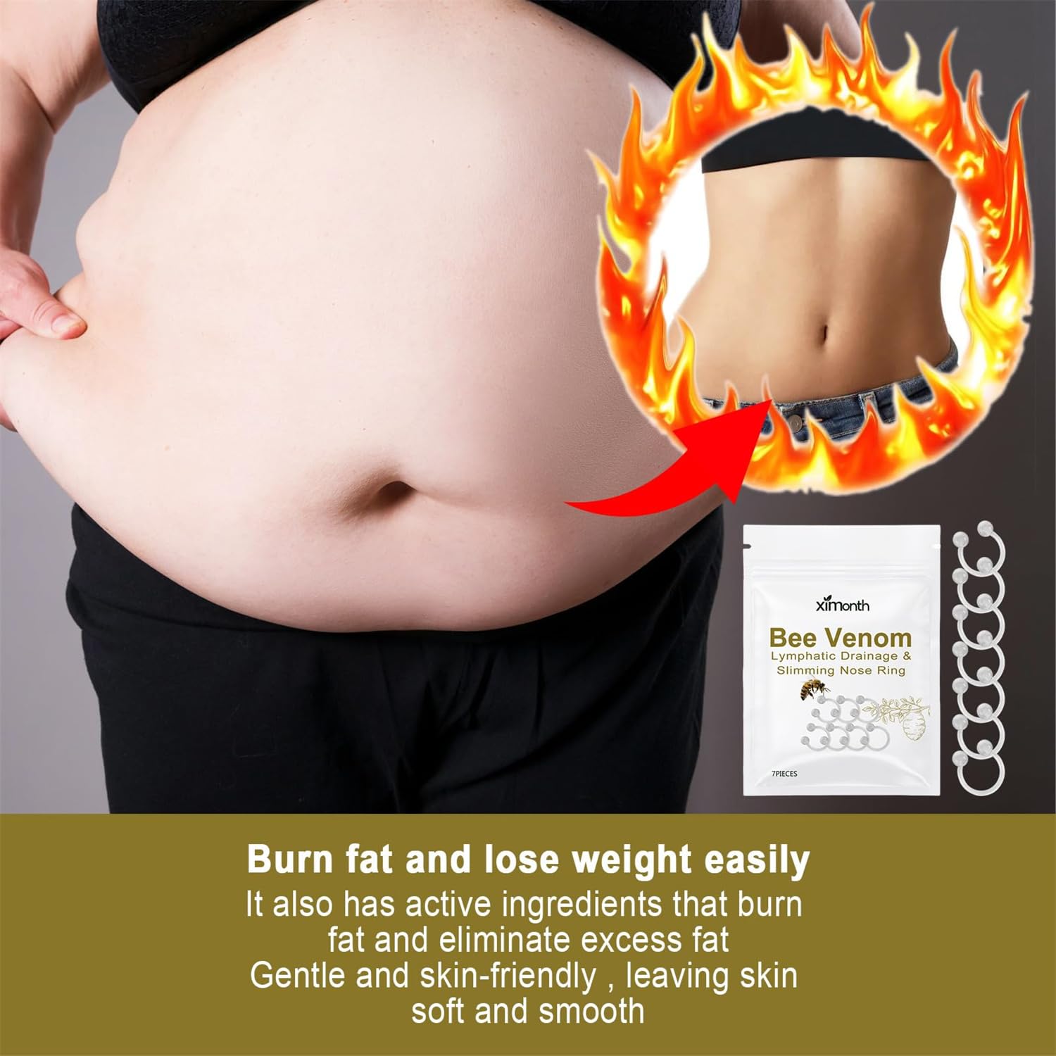 Bee Venom Slimming Nose Ring GGPM Bee Venom Lymphatic Drainage & Slimming Nose Ring Bee GenericAu supplements