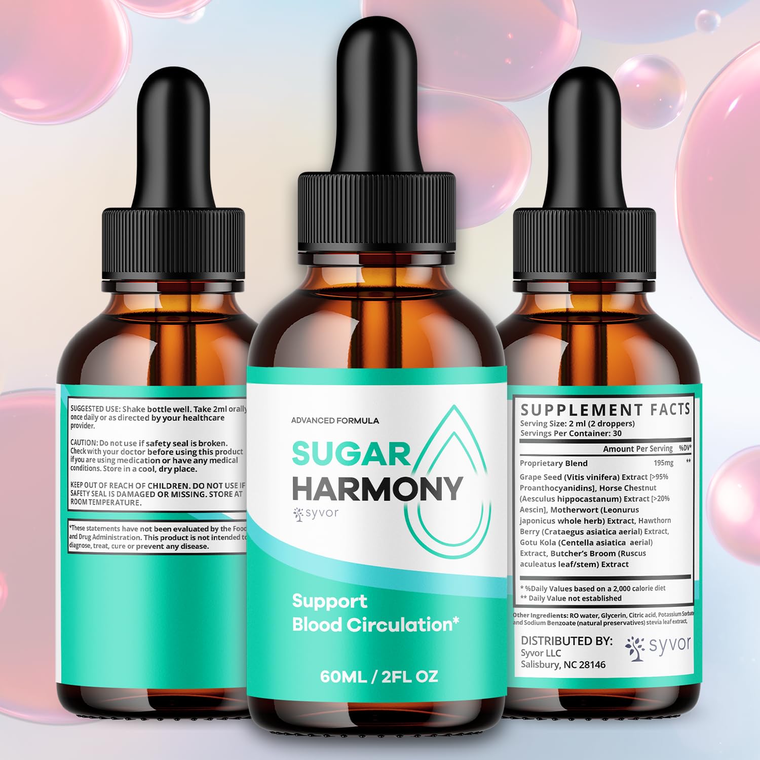 (2 Pack) Sugar Harmony Drops, Official SugarHarmony Liquid Drops with All Natural Ingredients, Advanced Formula Support Supplement with Maximum Strength Premium Vitamins for Women & Men (60 Servings) SyvorAu supplements