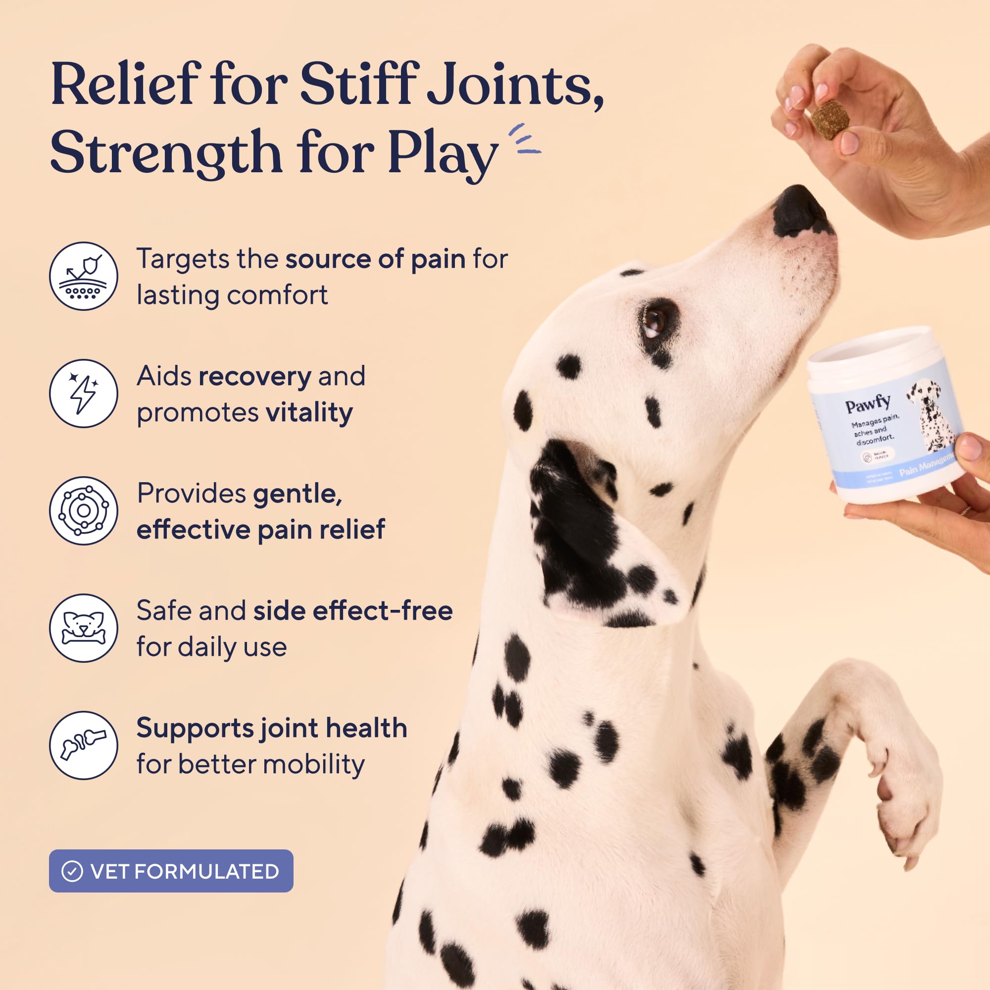 Pawfy Advanced Pain Management - Essential Vitamins & Supplements with Omega 3 |Joint Supplement for Dogs - Supports Hip & Joint Health for Small, Medium, Large Breeds | 30 Fast-Acting Chews PawfyAu supplements