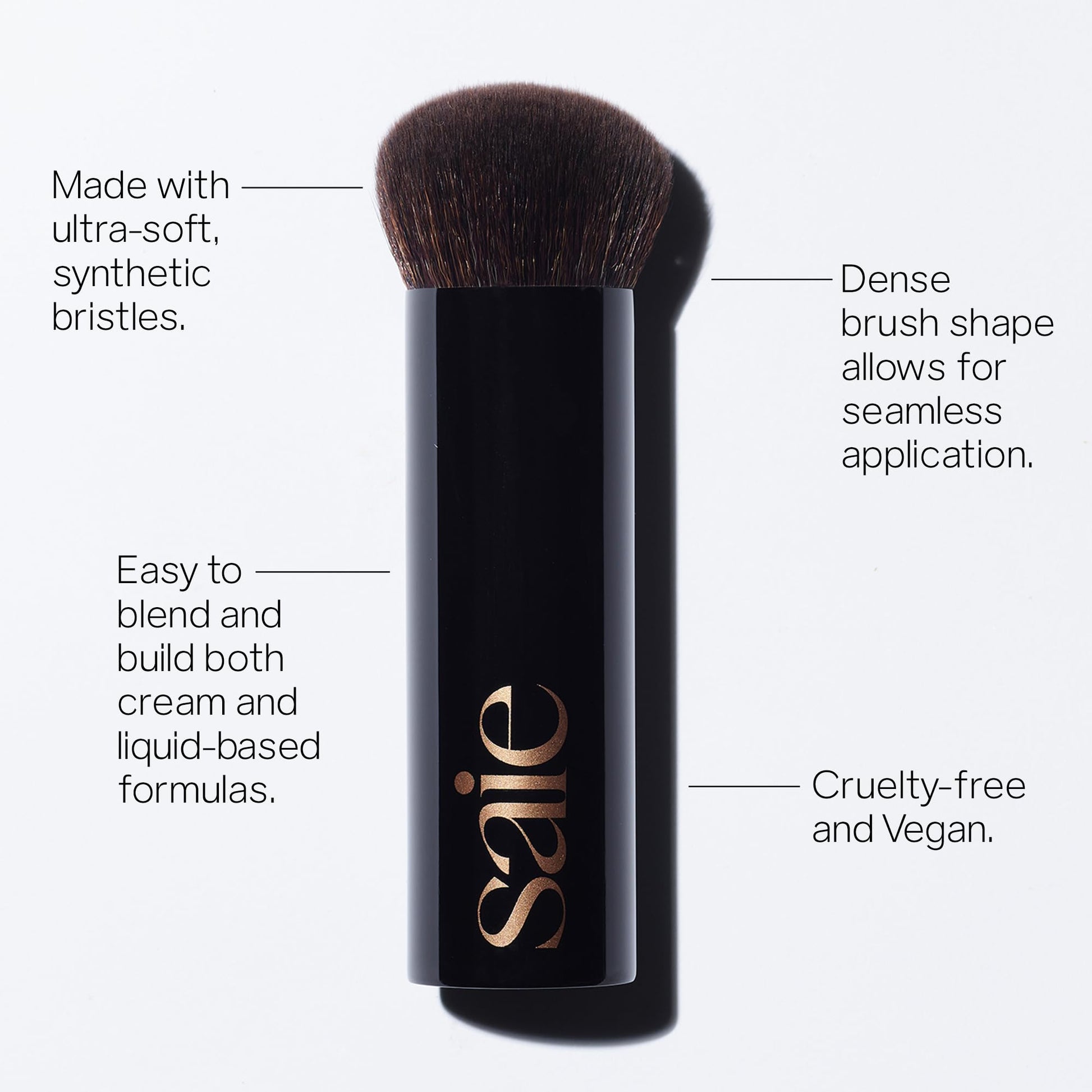 Saie The Big Liquid Foundation Brush - Soft, Multi-Use Makeup Brush for Buffing, Blending & Building - Made with Cruelty-Free, Synthetic Bristles & Creates a Seamless Finish (1 Count) SaieAu supplements