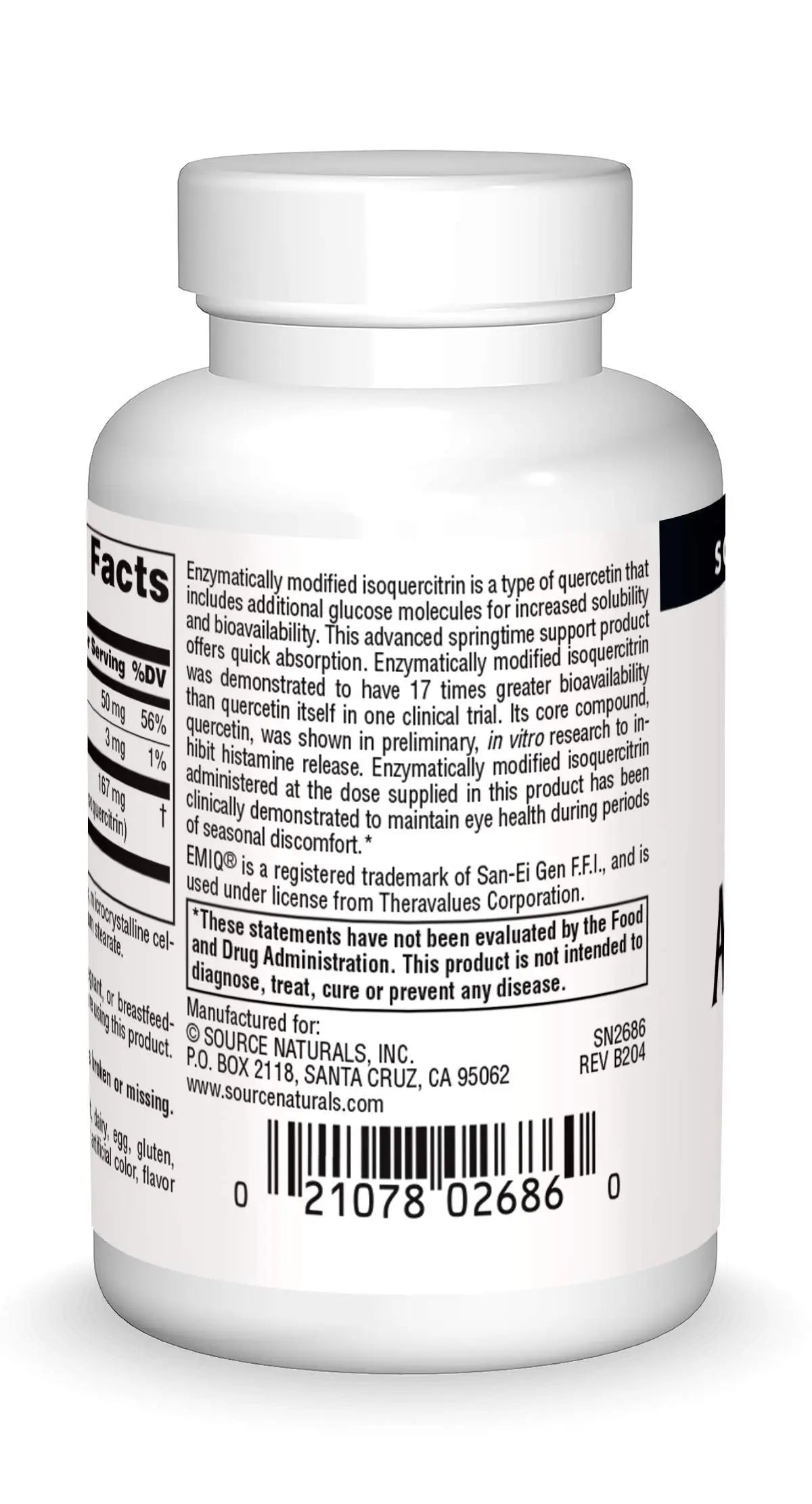 Source Naturals AllerStrength Fast-Acting Seasonal Immune Support - Highly Bioavailable Quercetin* - 60 Tablets Source NaturalsAu supplements