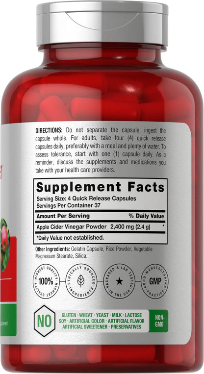 Horbäach Apple Cider Vinegar Capsules | 2400mg | 150 Count | Non-GMO, Gluten Free Supplement HorbäachUS supplements