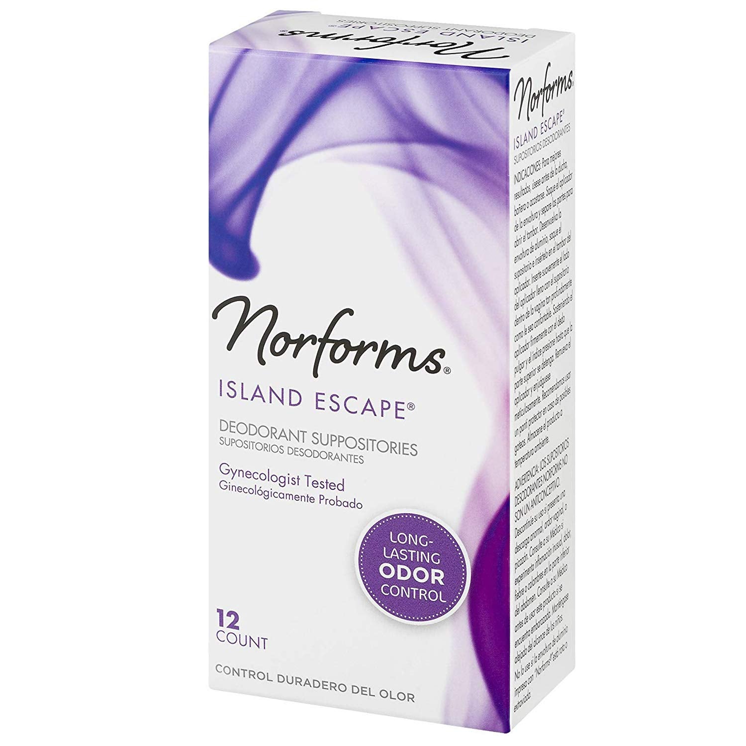 Norforms Feminine Deodorant Suppositories, Long Lasting Odor Control, Island Escape Scent, 12 Count NorformsAu supplements