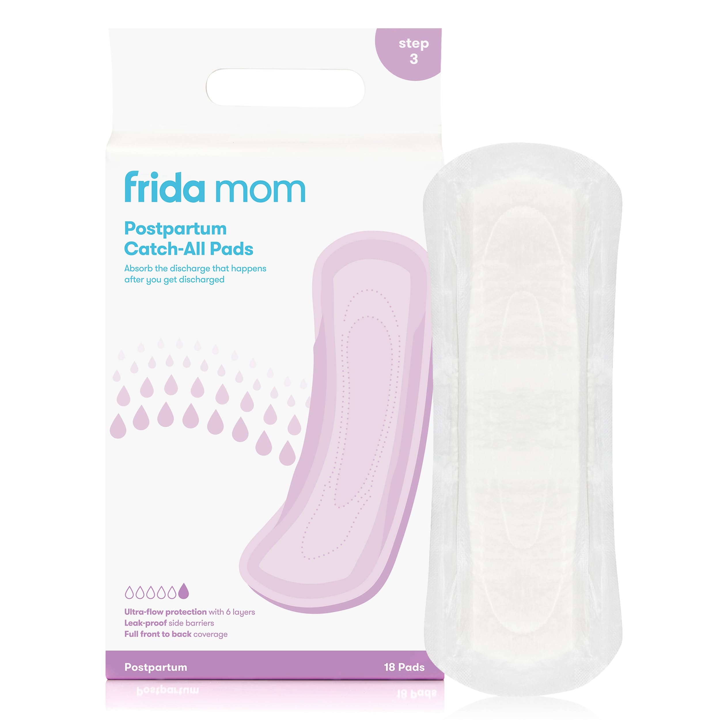 Frida Mom Postpartum Pads, Leak Proof Feminine Care Maxi Pads, 6 Layers of Protection Frida MomAu supplements