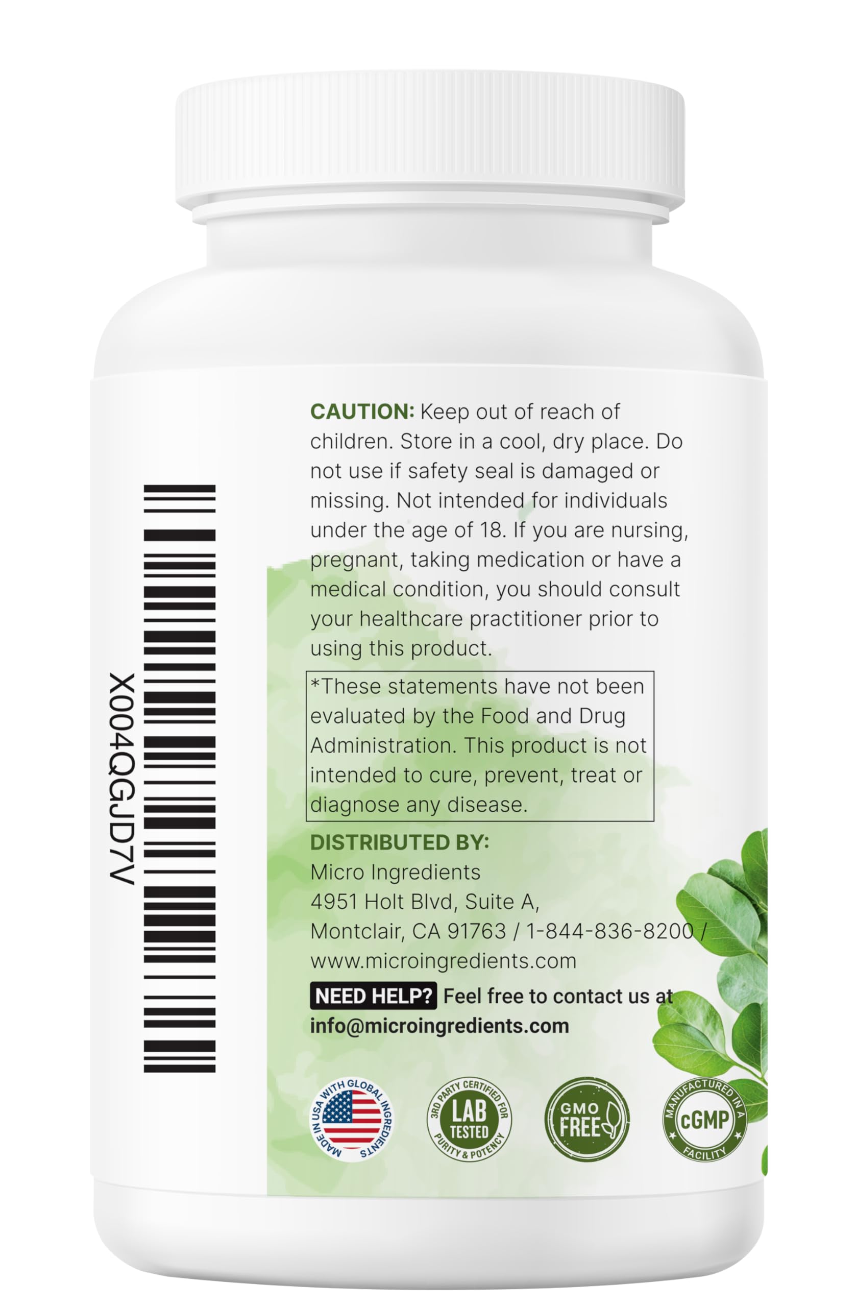 Micro Ingredients Moringa Oleifera | 300 Capsules with Supergreens Blend of Wheatgrass, Barley Grass, Spirulina, & Chlorella | Antioxidant Supplement, Energy, & Immune Support | Non-GMO Micro IngredientsAu supplements
