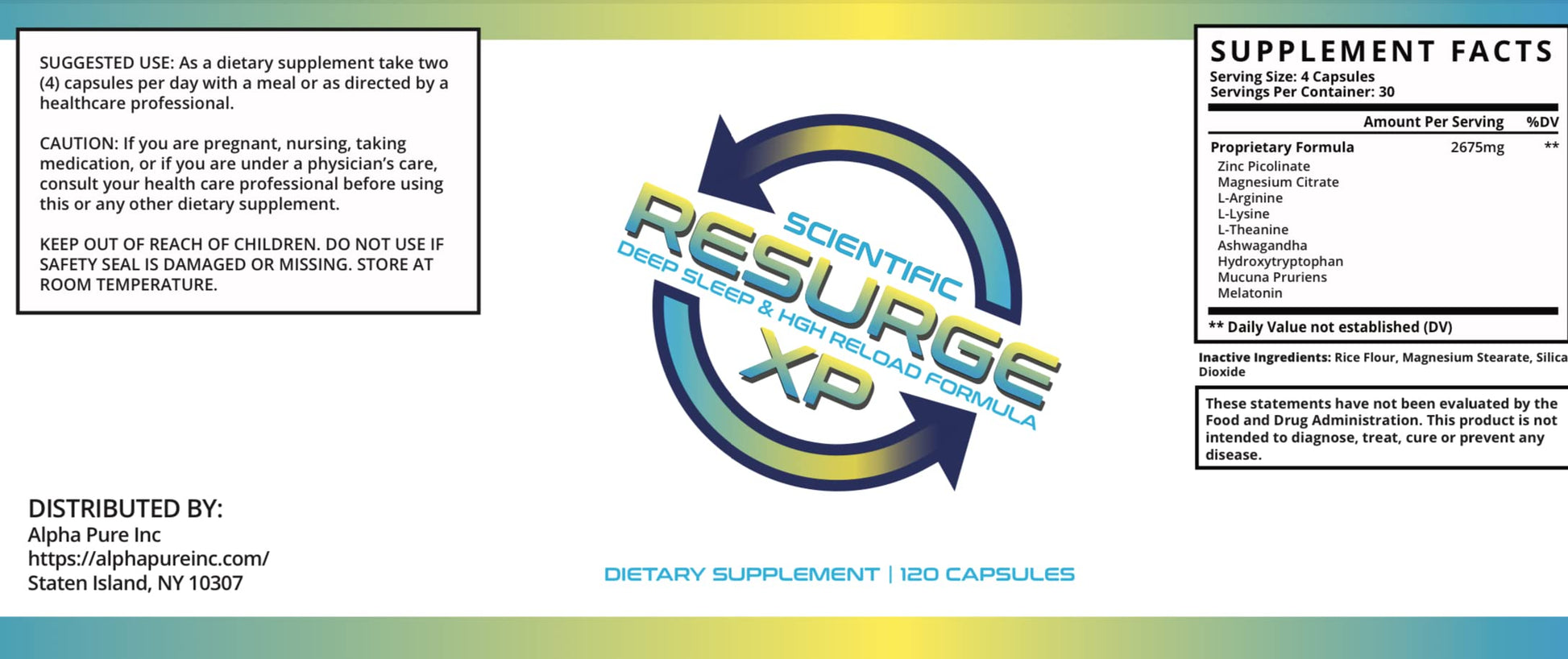 Alpha Pure Scientific Resurge XP Deep Sleep Support Formula 120 Capsules Alpha PureUS supplements