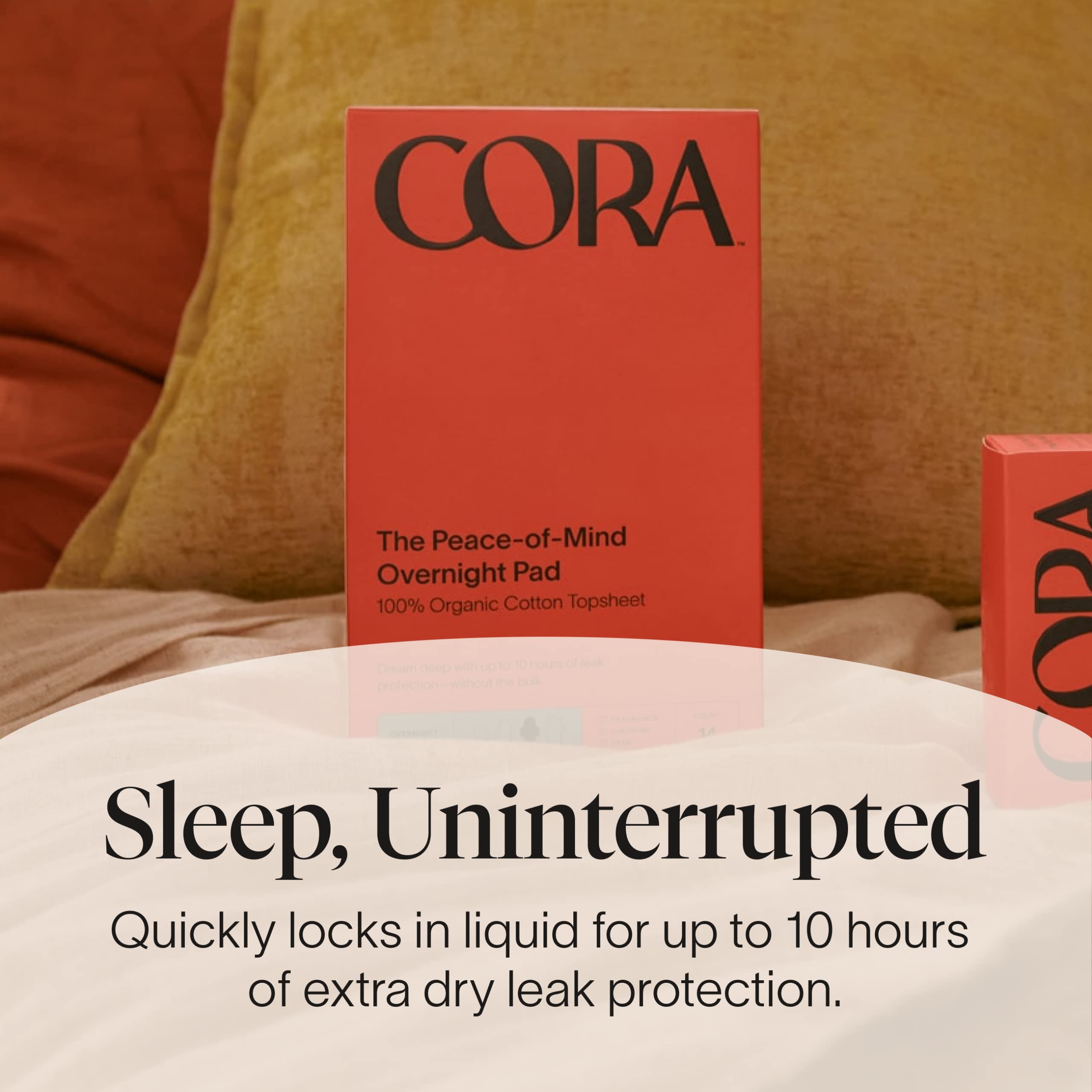 Cora Organic Pads | Ultra Thin Period Pads with Wings | Overnight Absorbency | Ultra-Absorbent CoraAu supplements
