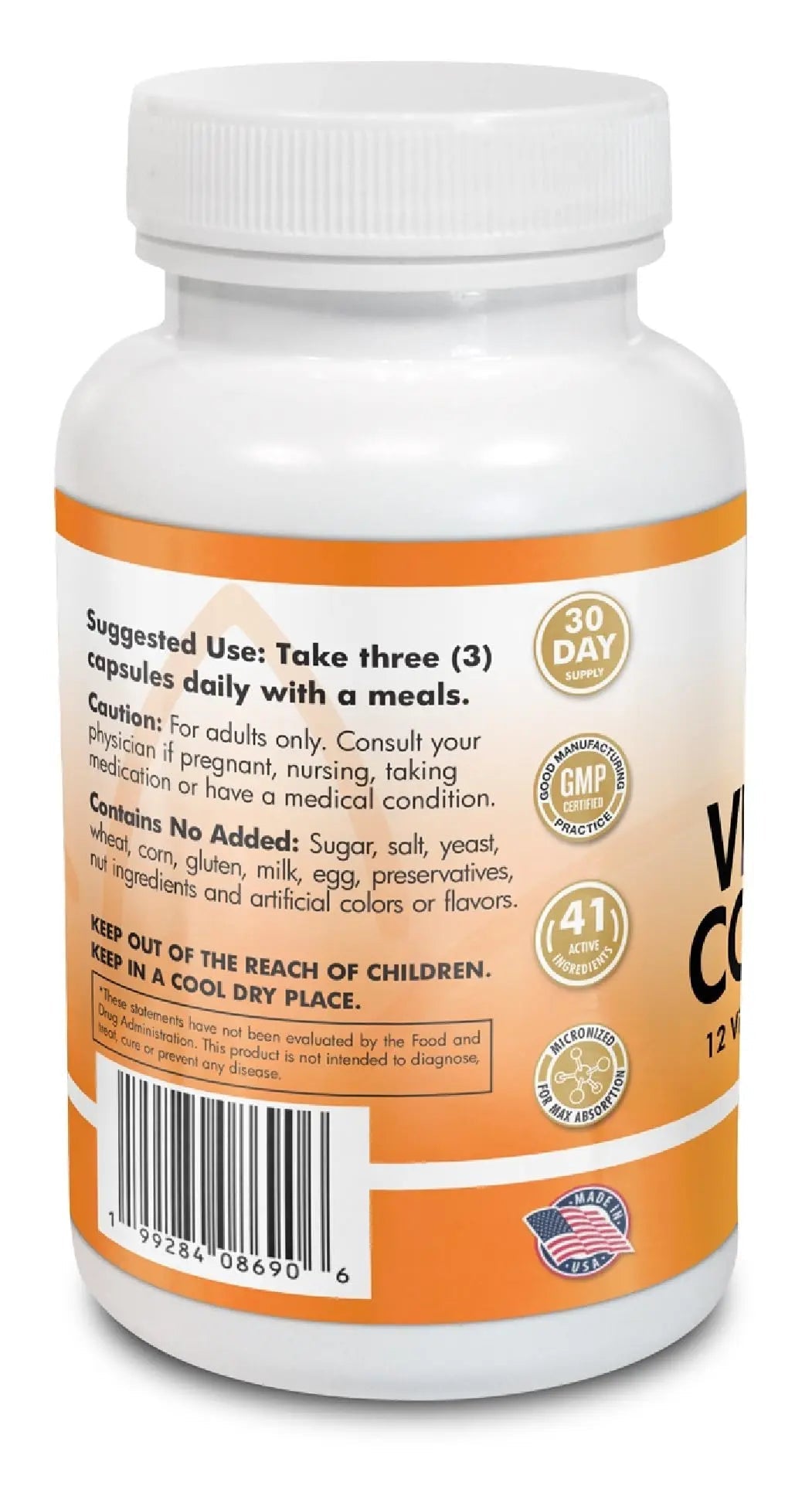 Vitamin Complex Multivitamins and Multiminerals - 12 Vitamins and 14 Minerals, Vitamin A C D3 E B1 B2 B3 B5 B6 B9 B12 H and Minerals Main ProductsAu supplements