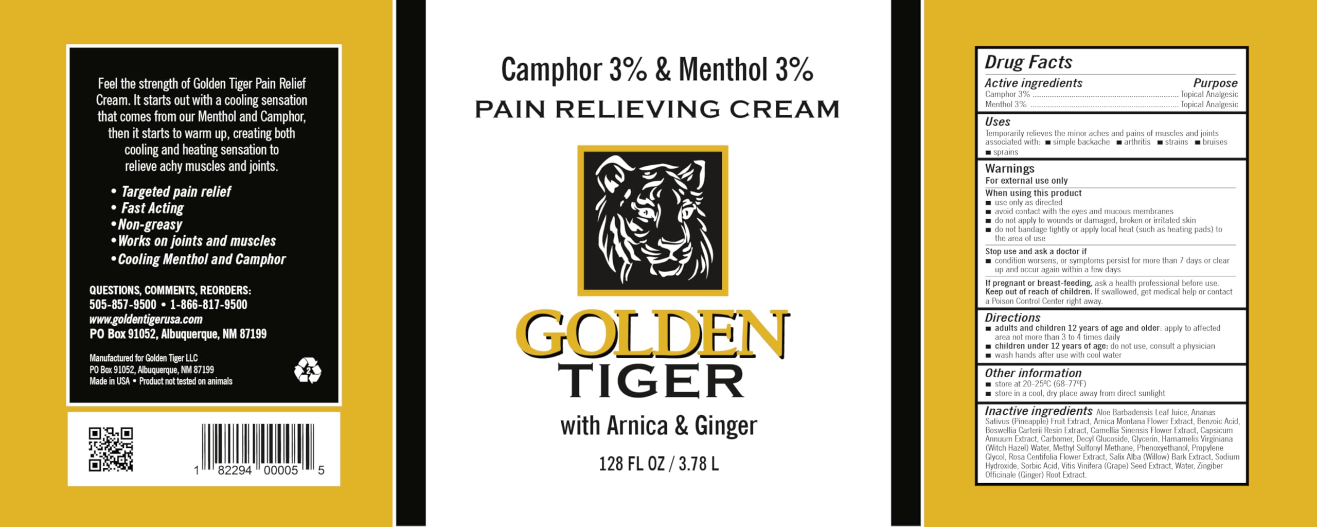 Golden Tiger Pain Relief Cream1 Gallon Golden TigerAu supplements