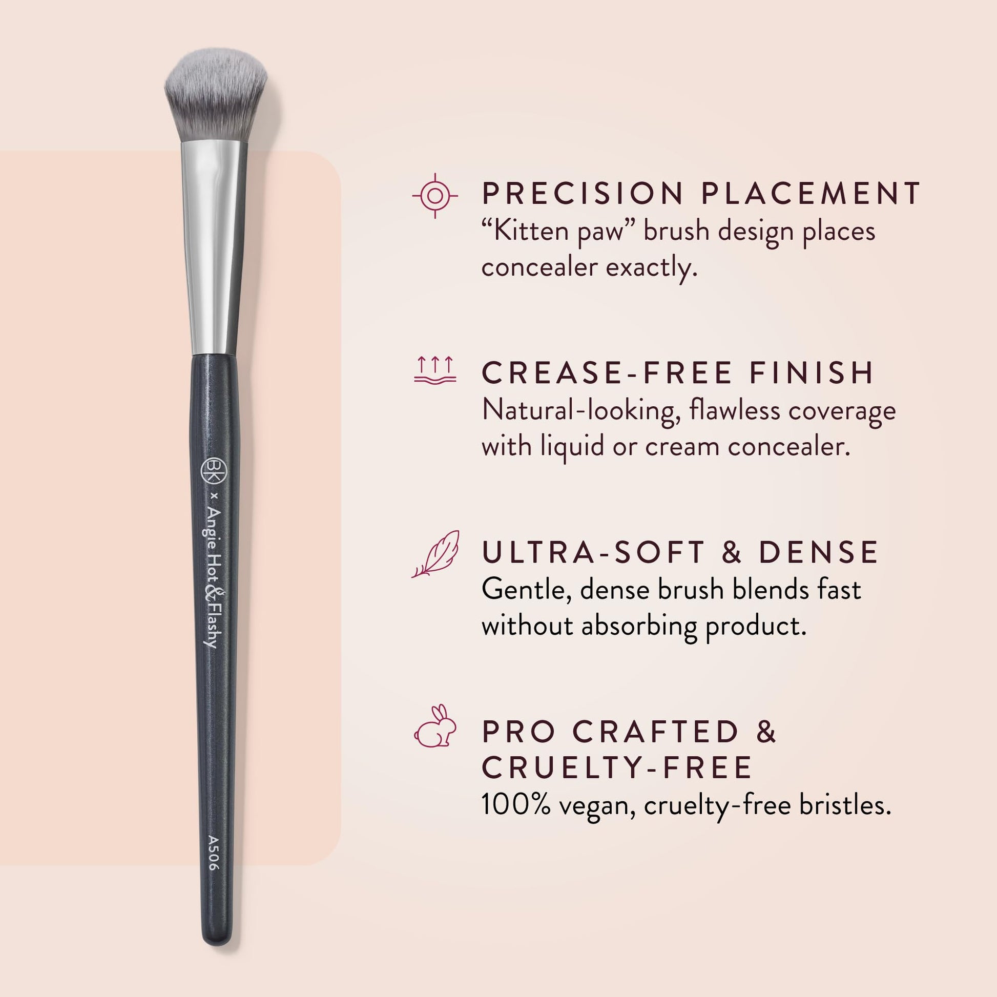 BK BEAUTY BRUSHES - ANGIE HOT & FLASHY A506 CONCEALER - Viral "Kitten Paw" Face Brush - Under-Eye Concealing and Contouring - Makeup Brushes BK BEAUTYAu supplements