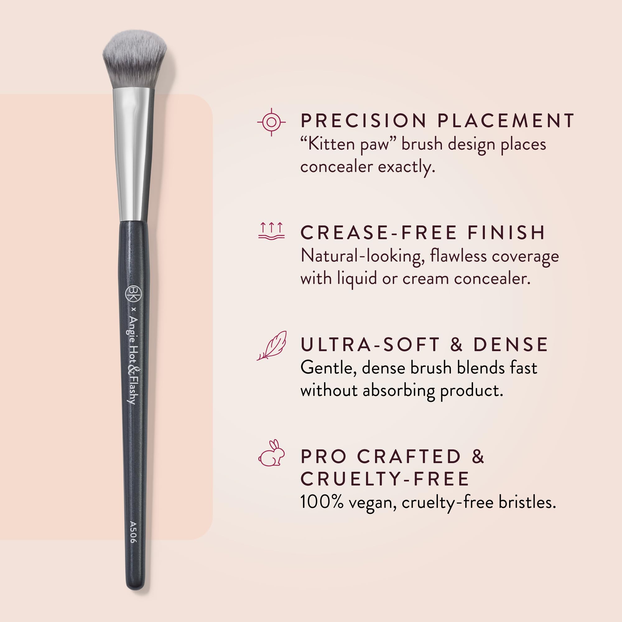 BK BEAUTY BRUSHES - ANGIE HOT & FLASHY A506 CONCEALER - Viral "Kitten Paw" Face Brush - Under-Eye Concealing and Contouring - Makeup Brushes BK BEAUTYAu supplements