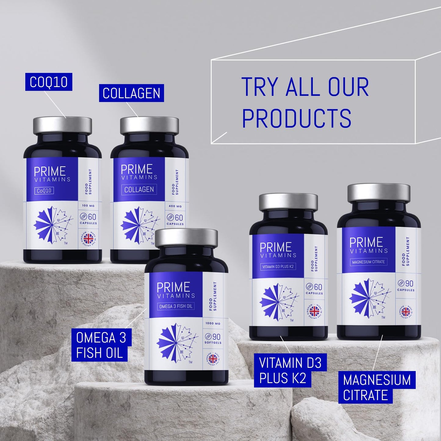 Marine Collagen 400mg | Hydrolysed Collagen Supplements for Women & Men PRIME VITAMINSUS supplements