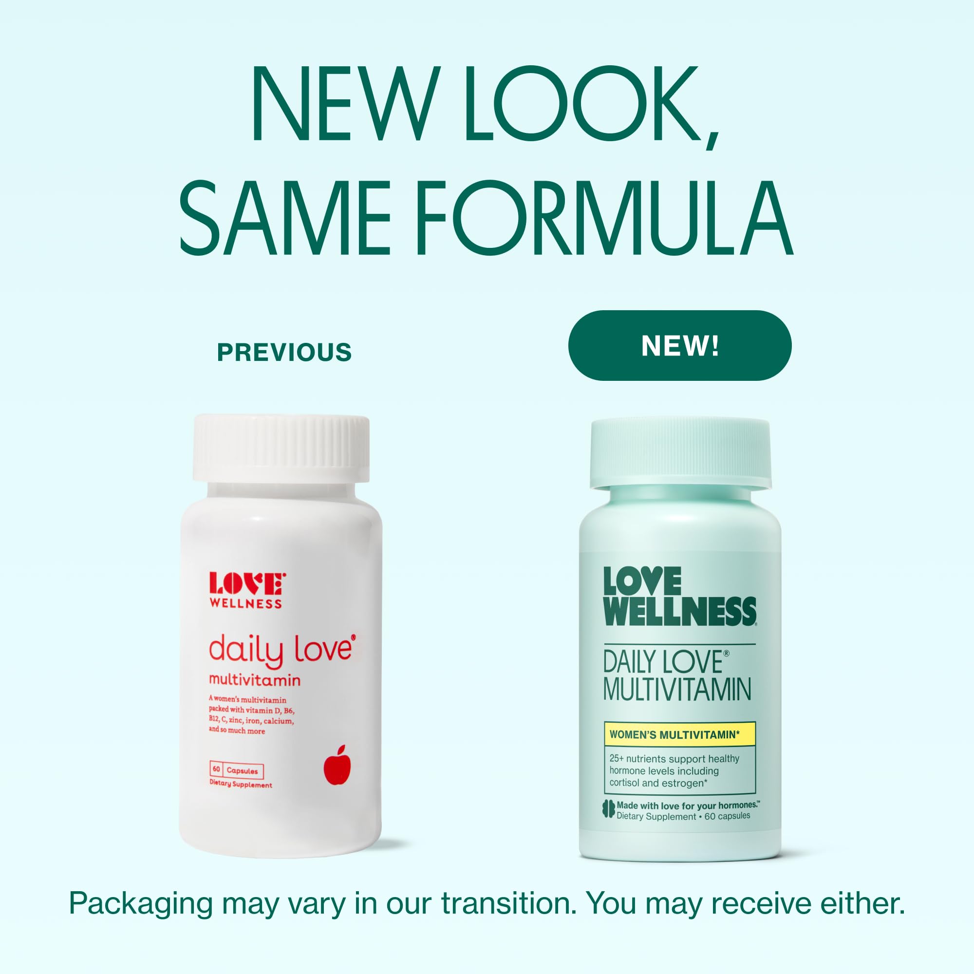 Love Wellness Daily Love Multivitamin for Women | Supports Energy, Cortisol, Immune Health, Stress Relief, & PMS | Complete with Vitamin D, C, Iron, Calcium, Zinc, & Biotin, Magnesium | 60 Count Love WellnessUS supplements