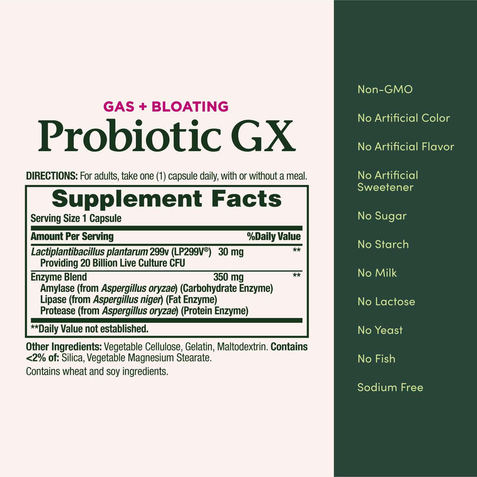 Nature's Bounty Probiotic GX, Helps with Occasional Gas and Bloating, Dietary Supplement, Digestive Health, 25 Capsules Nature's BountyAu supplements