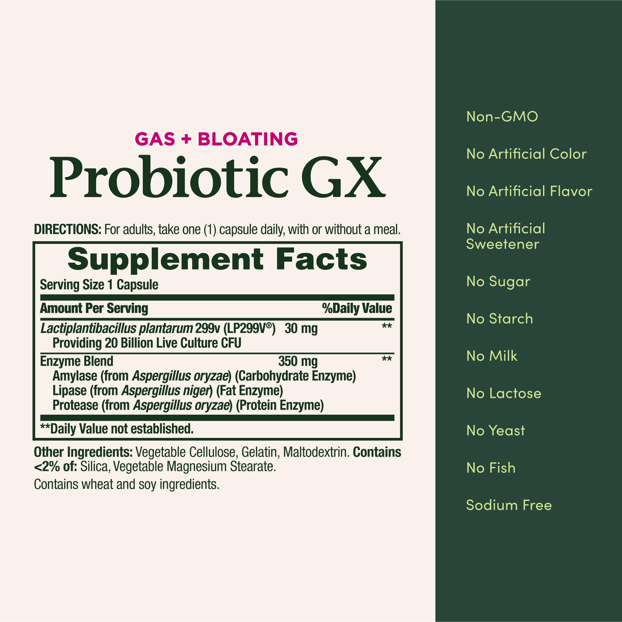 Nature's Bounty Probiotic GX, Helps with Occasional Gas and Bloating, Dietary Supplement, Digestive Health, 25 Capsules Nature's BountyAu supplements
