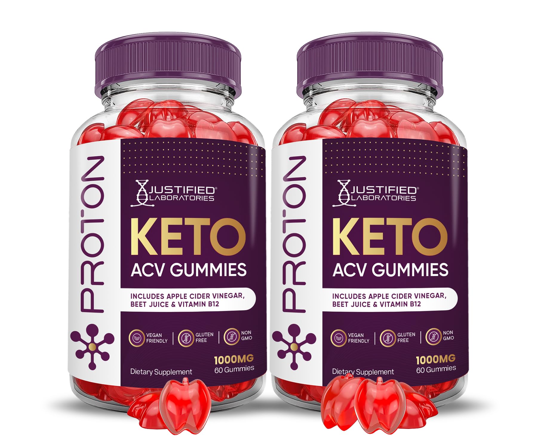 (2 Pack) Proton Protein Keto ACV Gummies Advanced Formula 1000MG Proton Keto Justified LaboratoriesUS supplements