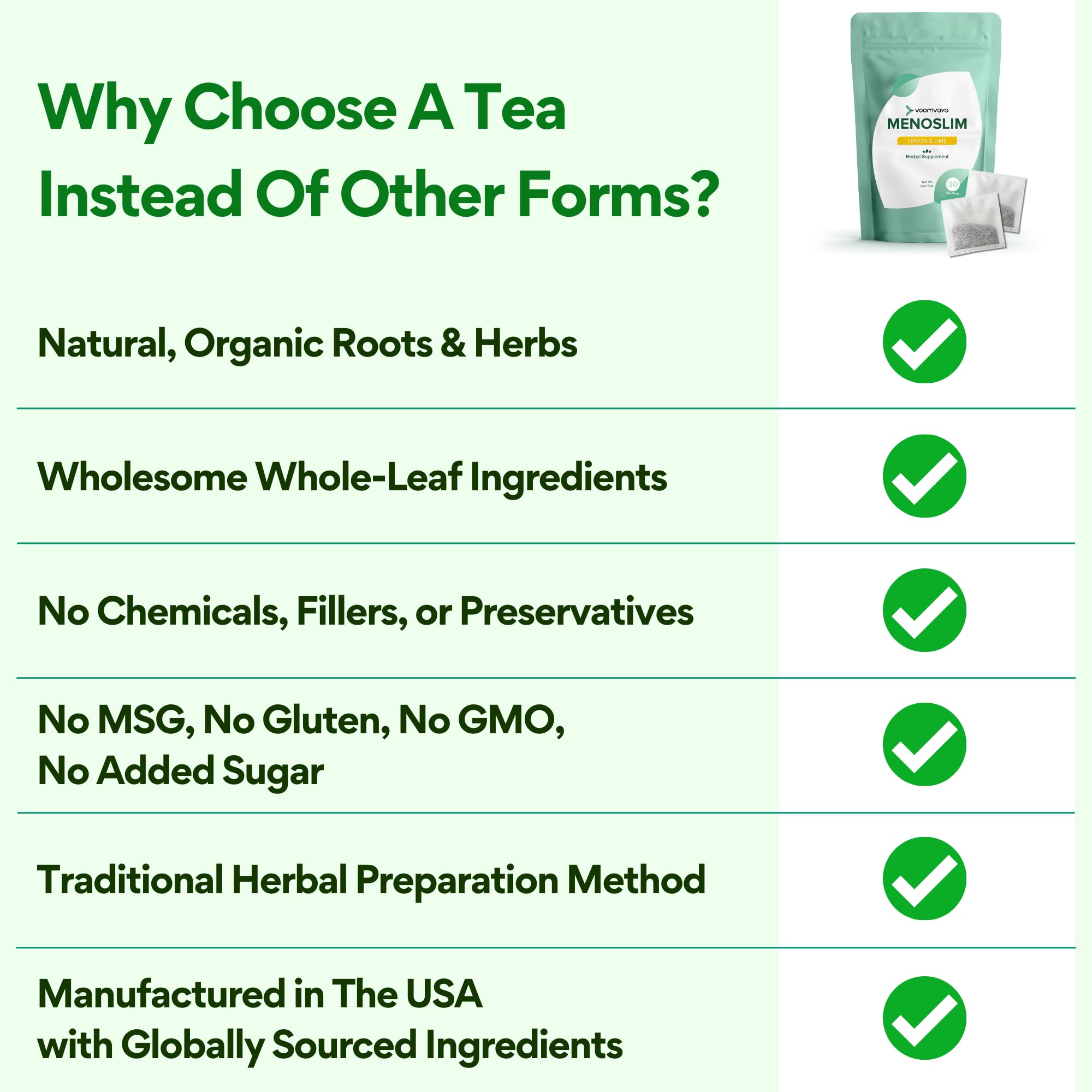 VoomVaya MenoSlim Tea – Menopause & Perimenopause Supplement for Women – Supports Healthy Metabolism & Overall Wellness – Acai Berry Flavor – 30 Tea Bags VoomVayaAu supplements