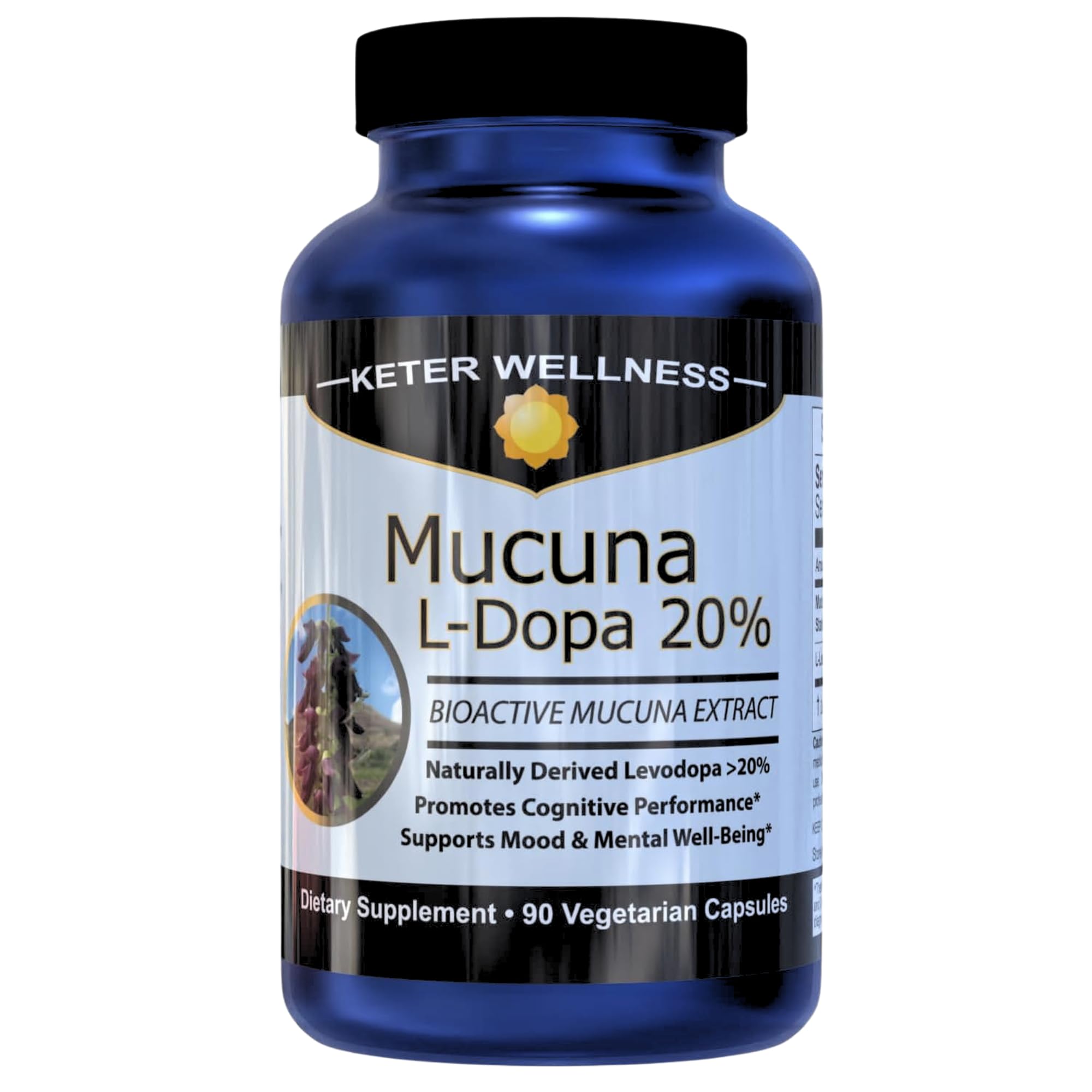 Mucuna Pruriens 20% L-Dopa – Standardized Velvet Bean Extract for Natural Dopamine, Focus & Mood Support – Pure 8:1 Concentrated Herbal Supplement – Vegan, Non-GMO, 90 Capsules Keter WellnessAu supplements