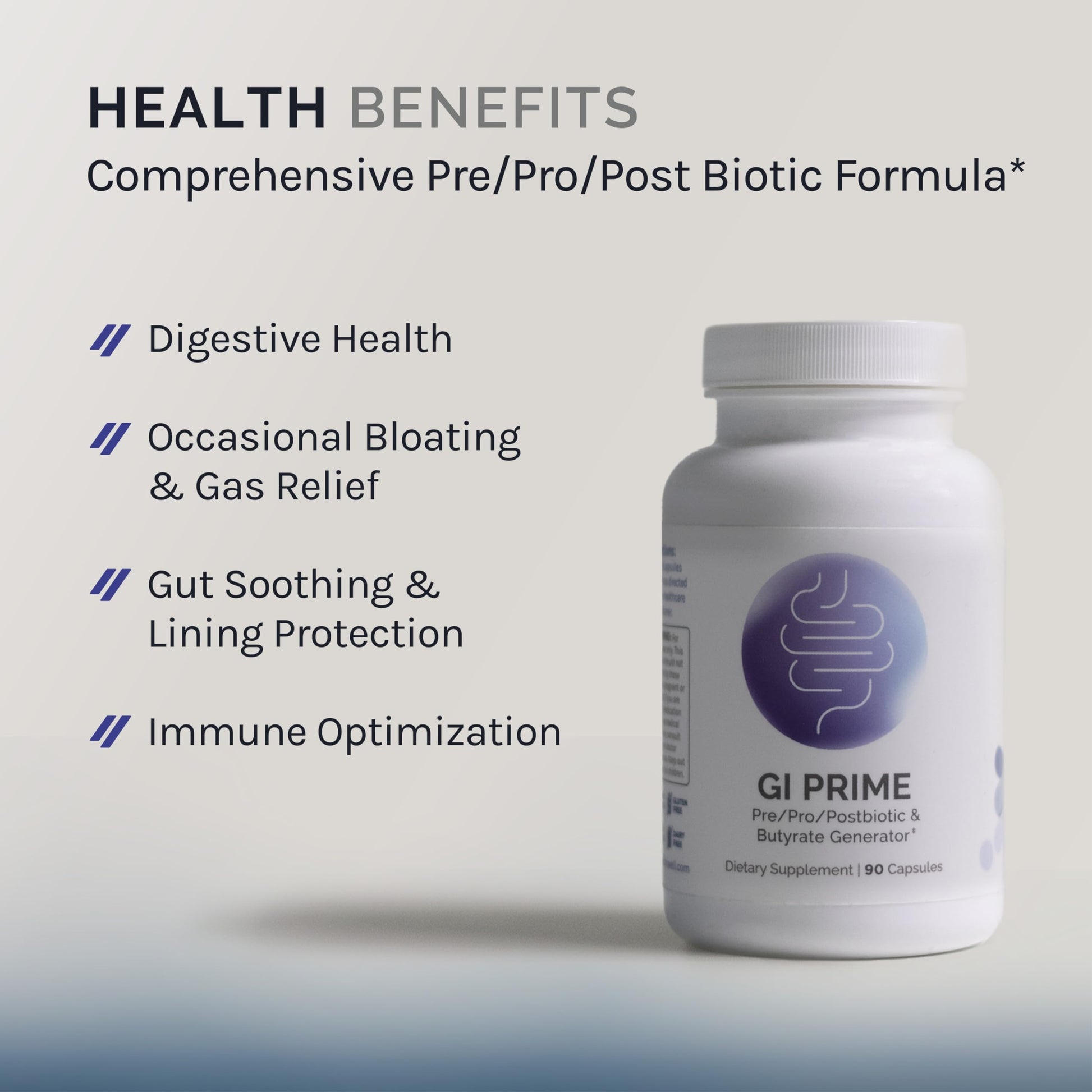 InfiniWell GI Prime - Pre, Post & Probiotics for Digestive Health - Aid Immune Function & Support The Gut-Brain Axis - with Bacillus Probiotics for Women & Men (90 Capsules) InfiniWellAu supplements