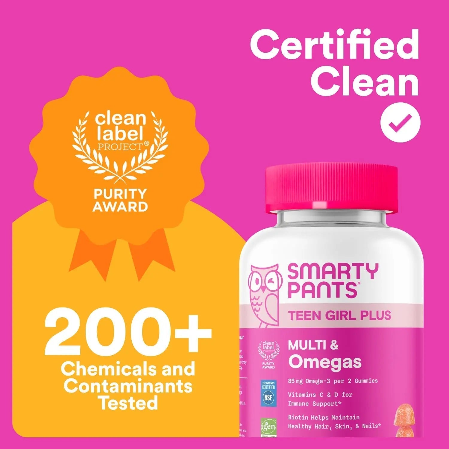SmartyPants Teen Girl Multivitamin Gummies - Improved Formula: Omega 3 (DHA/EPA), Vitamin C, D3, B12, Vitamin A, K & Zinc SmartyPantsAu supplements