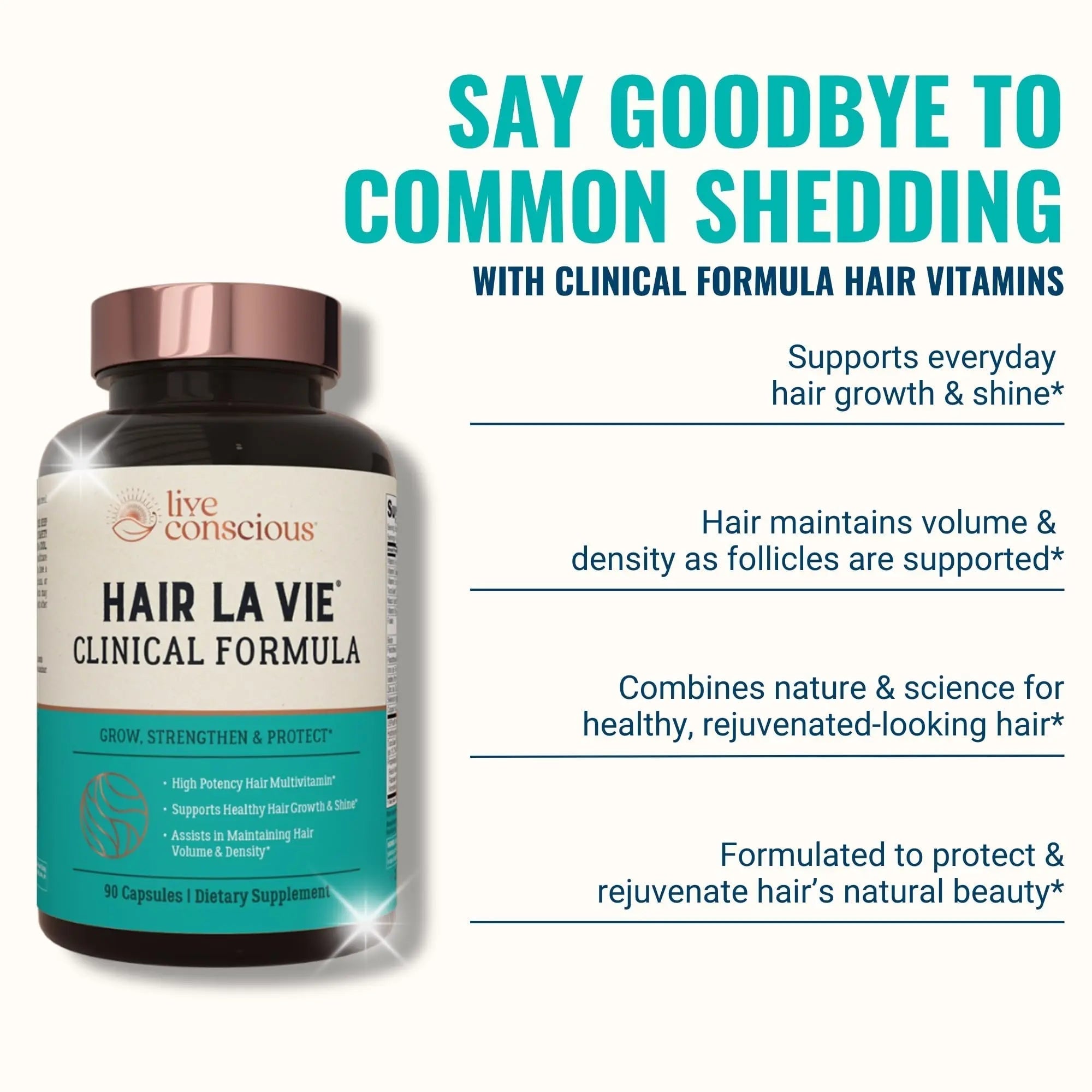 Hair La Vie Live Conscious Clinical Formula Hair Growth Vitamins for Women and Men w/Biotin, Collagen & Saw Palmetto (Pack of 1) Hair La VieAu supplements