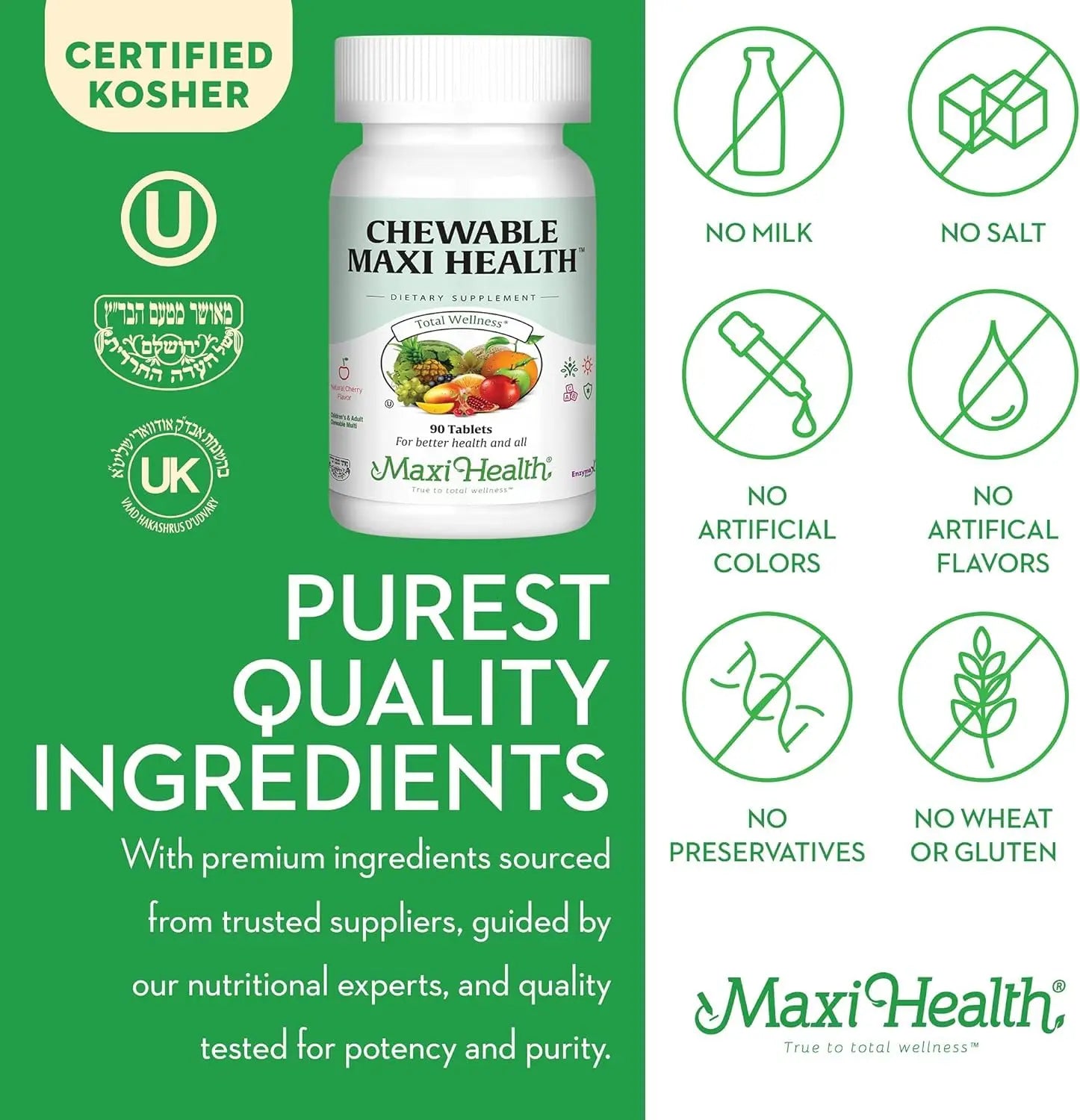 Maxi Health Chewable Multivitamin for Kids, Teens and Adults - Cherry Chewable Vitamins for Adults & Children Maxi HealthAu supplements
