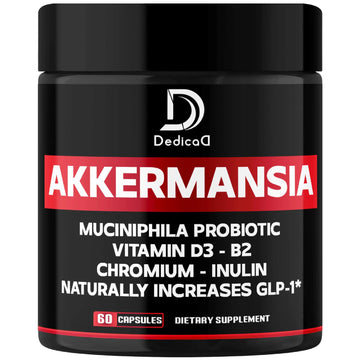 DEDICAD Akkermansia Probiotic for Increases GLP-1 - Contains Inulin, Bacillus Coagulans, Lactobacillus Acidophilus & Chromium - 60 Days Supply - 60 Capsules DEDICADAu supplements