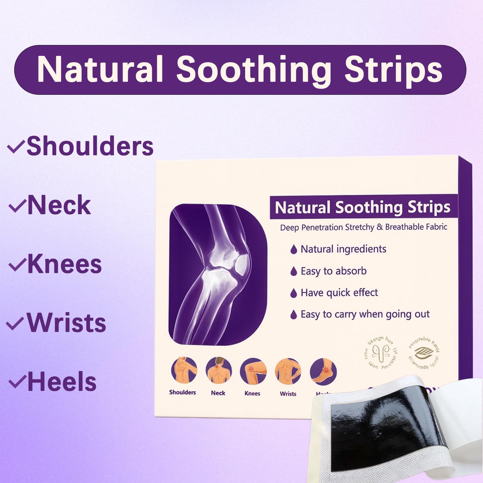 Soothing Joint Patches – Natural Herbal Comfort Pads for Knees, Shoulders, Back & Neck, Stretchy Breathable Fabric, Joint & Muscle Soreness, Long Lasting Soothing Strips, 8 Pcs/Box (2PCS) GenericAu supplements
