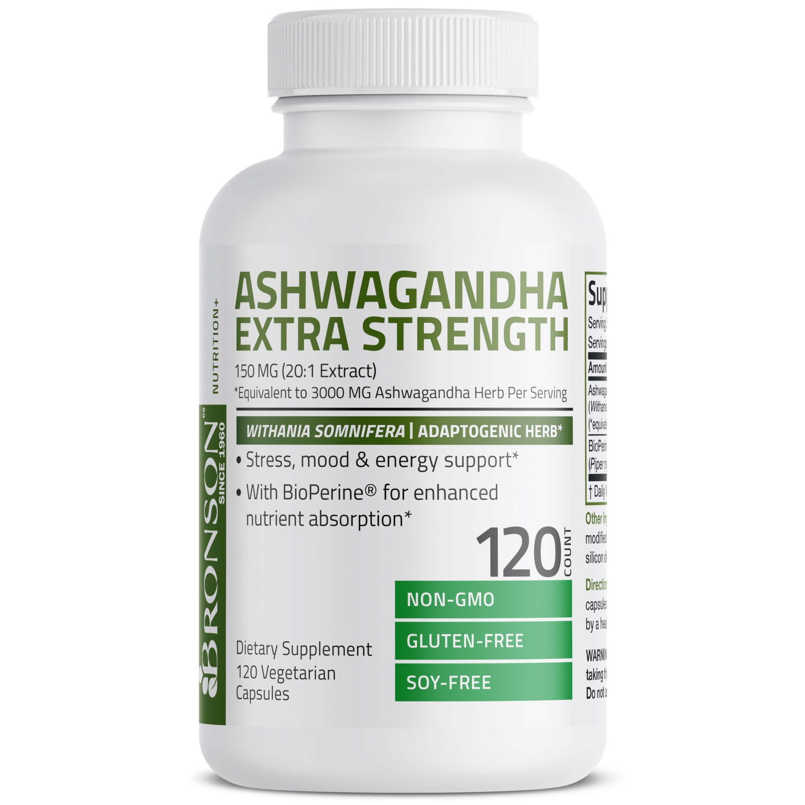 Bronson Ashwagandha Extra Strength Stress & Mood Support with BioPerine BronsonAu supplements