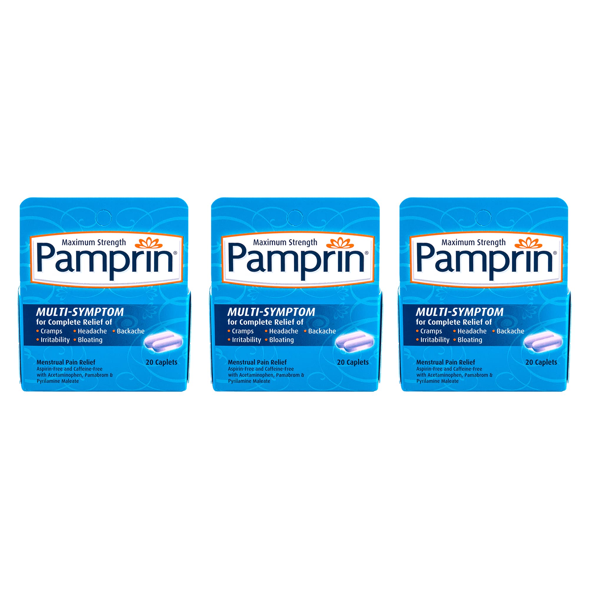 Pamprin Multi-Symptom Formula, with Acetaminophen, Menstrual Period Symptoms Relief Including Cramps PamprinAu supplements