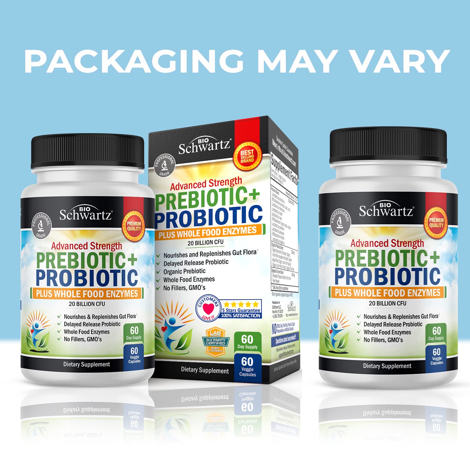 Prebiotics and Probiotic with Whole Food Enzymes for Adults Women & Men BioSchwartzAu supplements